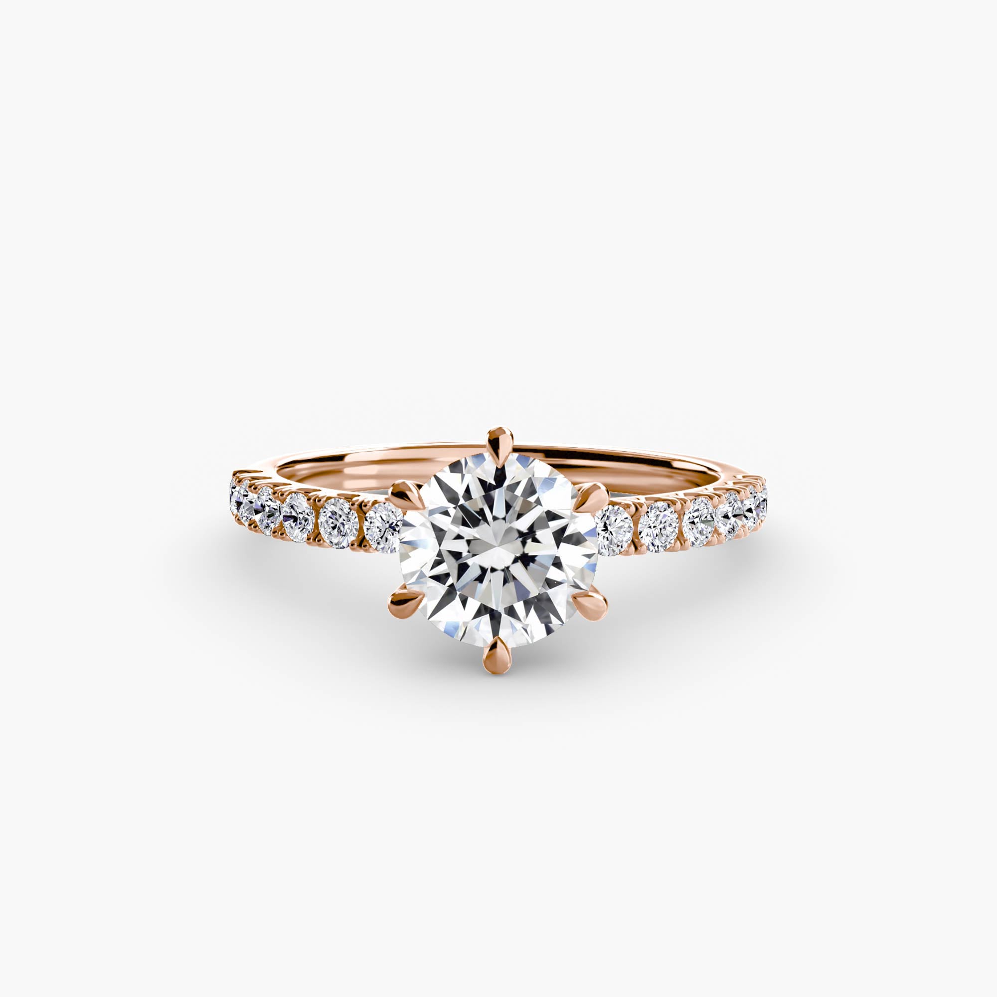 Bianca Solitaire Diamond Ring with Side Stones