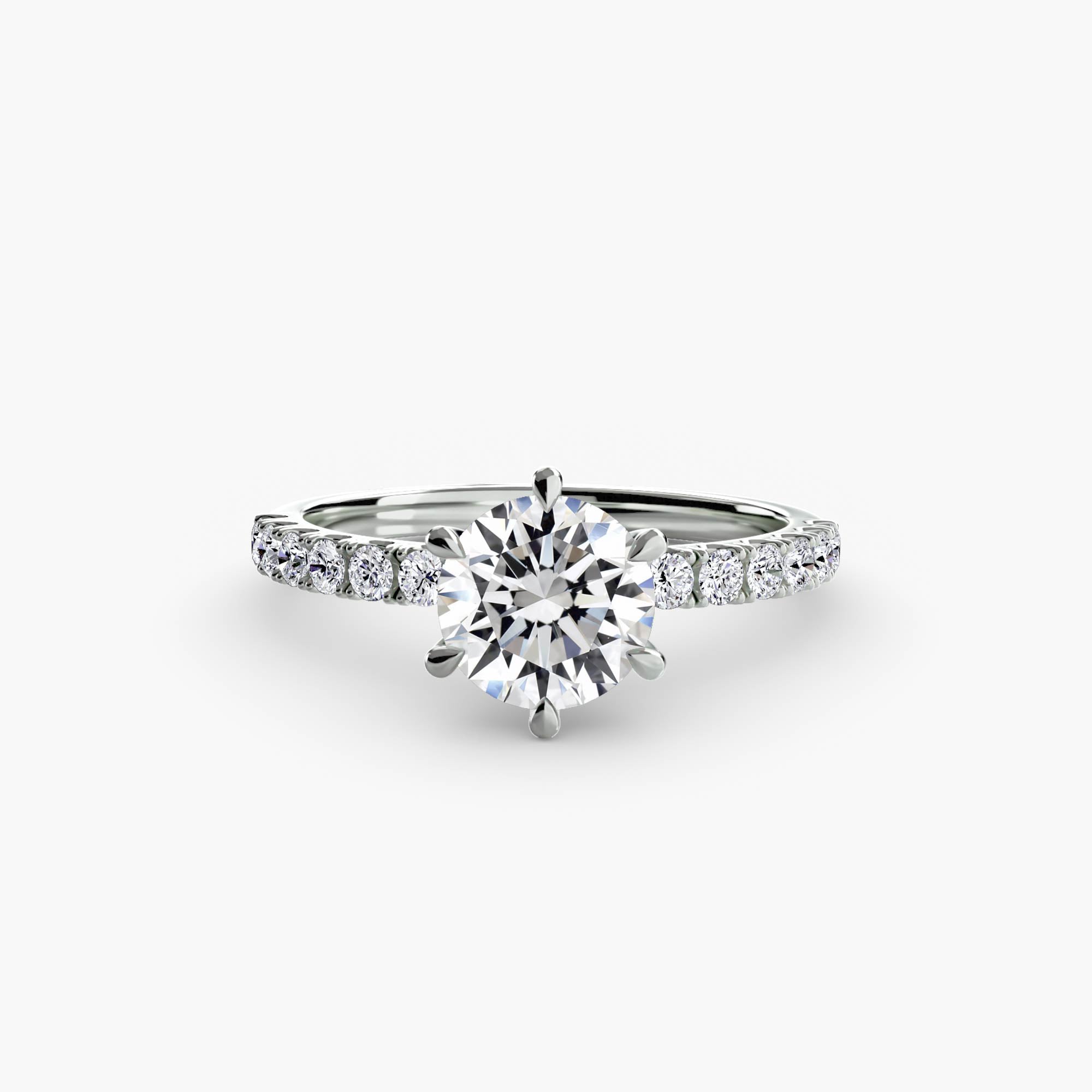 Bianca Solitaire Diamond Ring with Side Stones