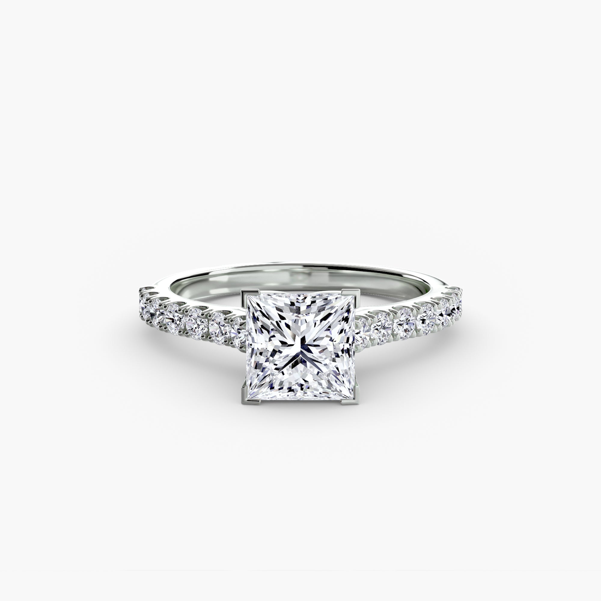 Gabriella Solitaire Diamond Ring with Side Stones