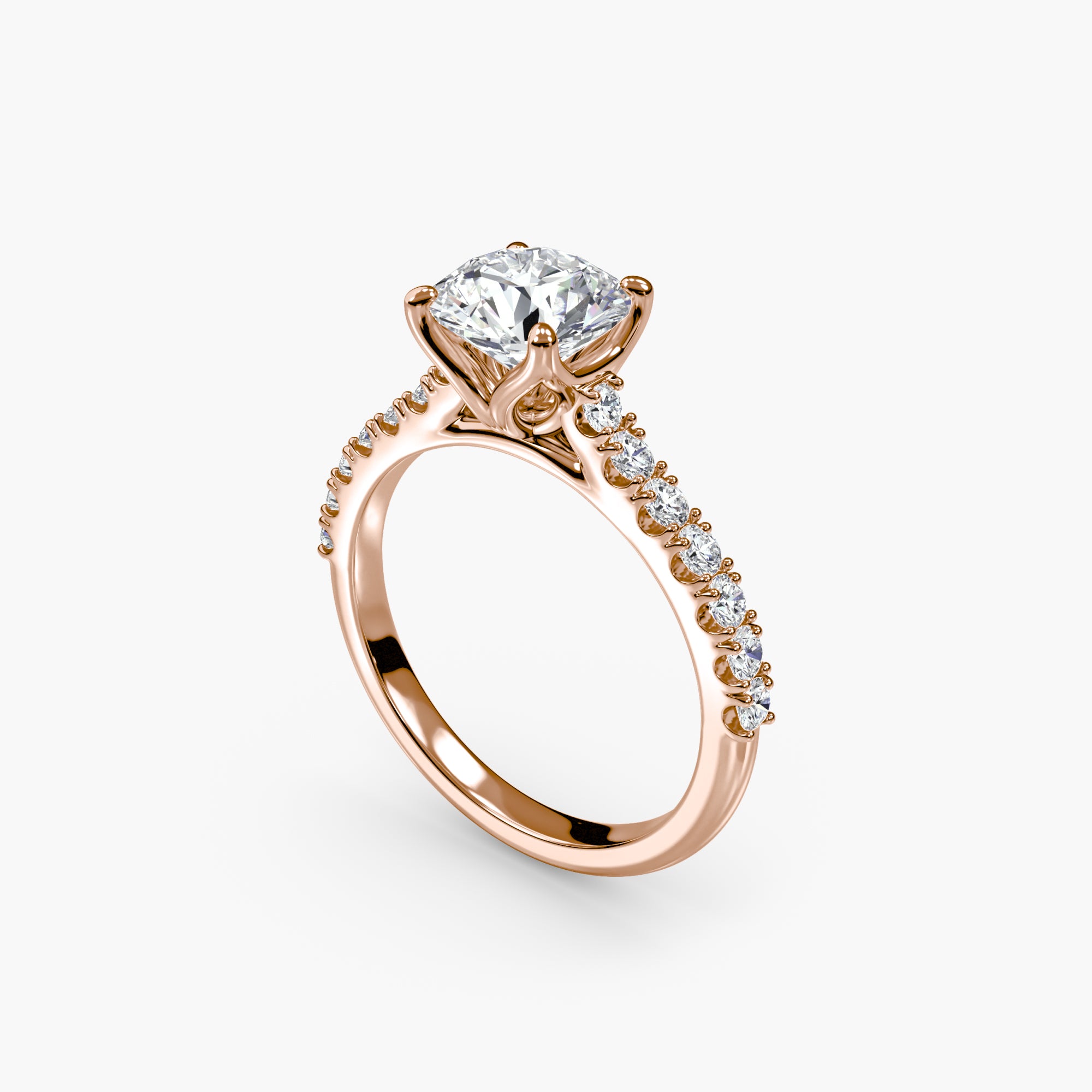 Gabriella Solitaire Diamond Ring with Side Stones
