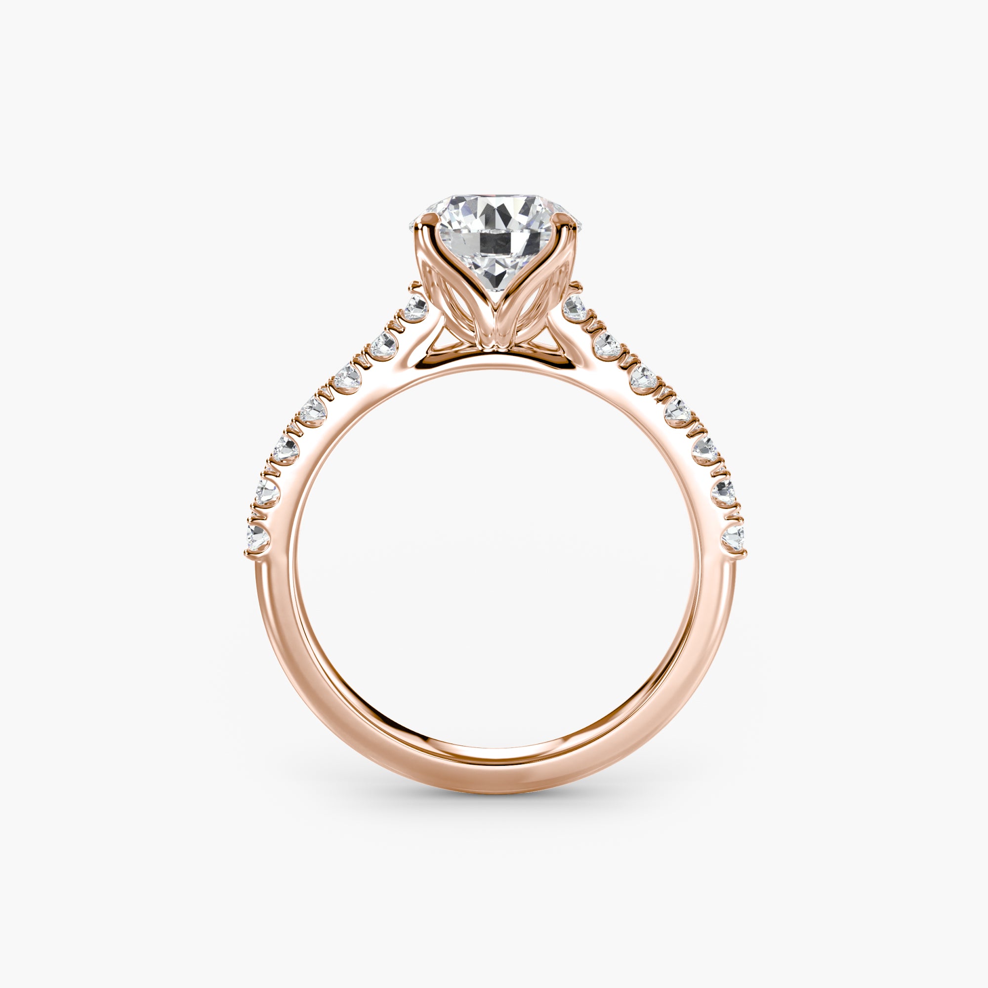 Gabriella Solitaire Diamond Ring with Side Stones