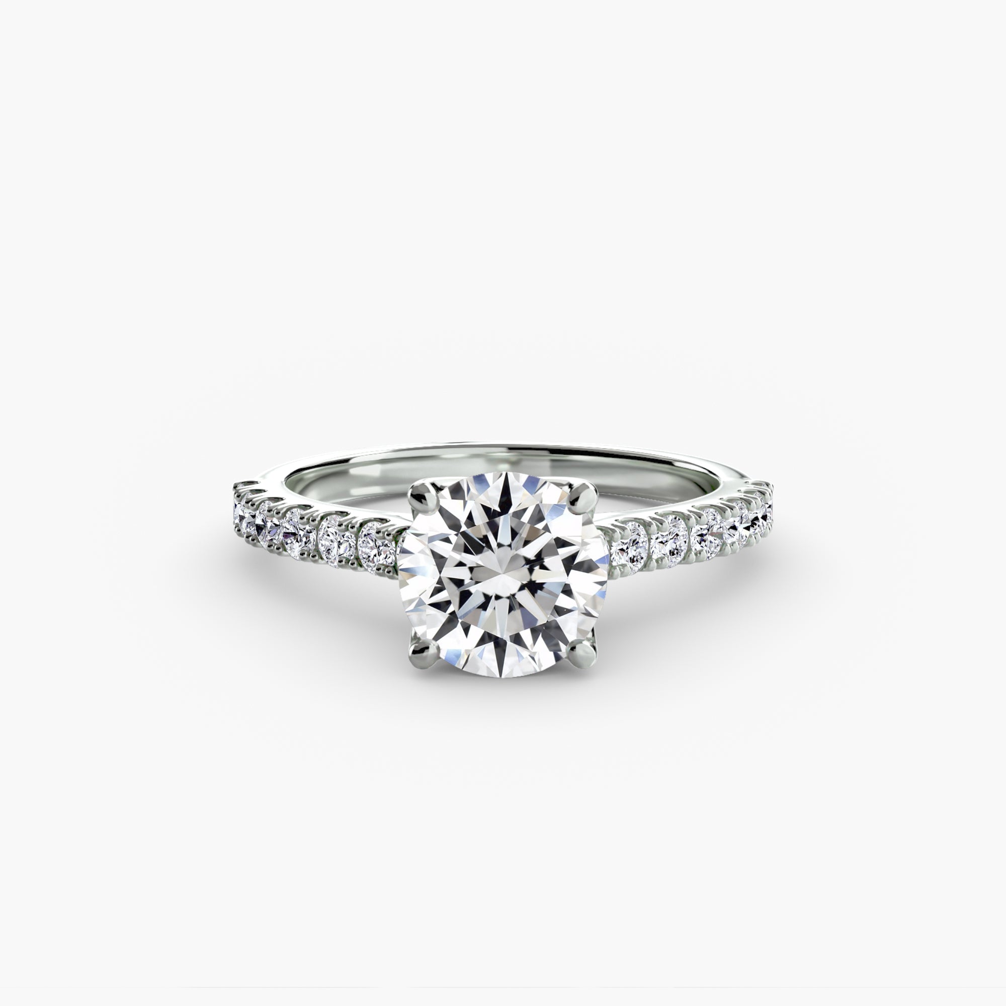 Gabriella Solitaire Diamond Ring with Side Stones