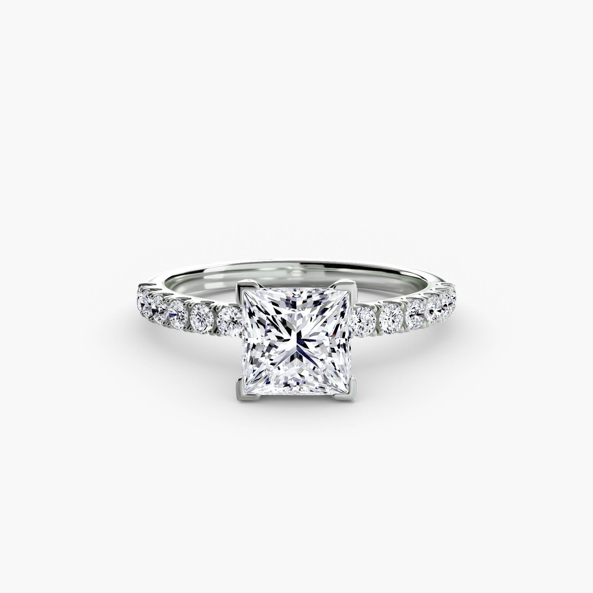 Jacqueline Solitaire Diamond Ring with Side Stones