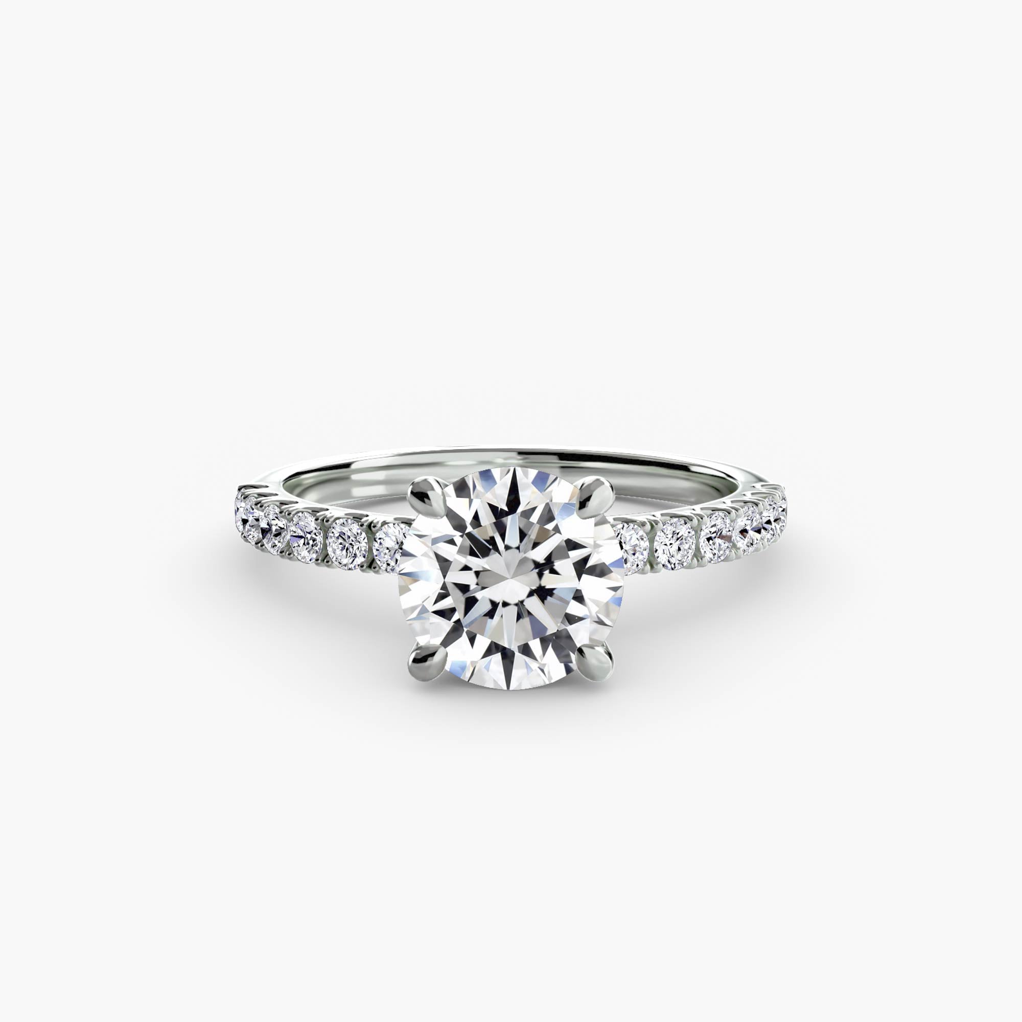 Jacqueline Solitaire Diamond Ring with Side Stones