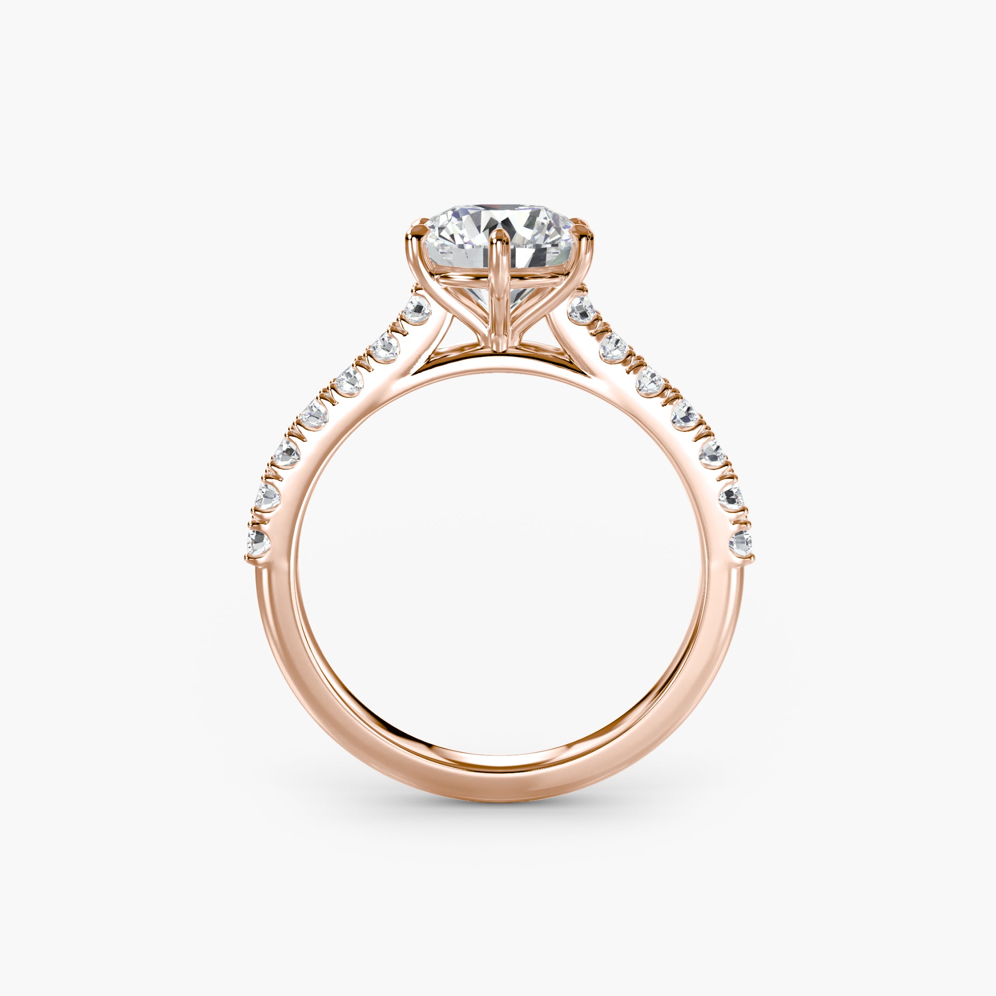 Caterina Solitaire Diamond Ring with Side Stones
