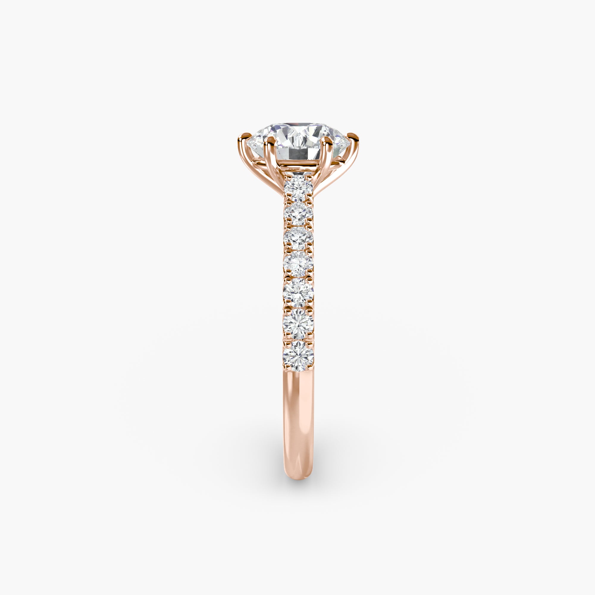 Caterina Solitaire Diamond Ring with Side Stones