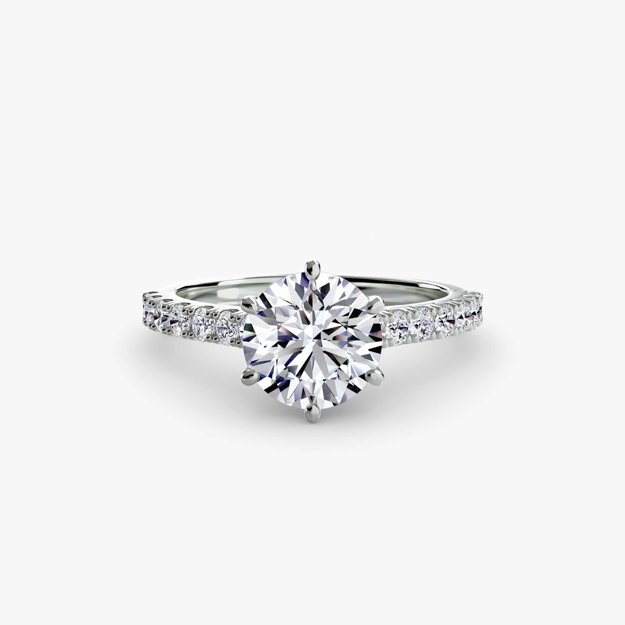 Caterina Solitaire Diamond Ring with Side Stones