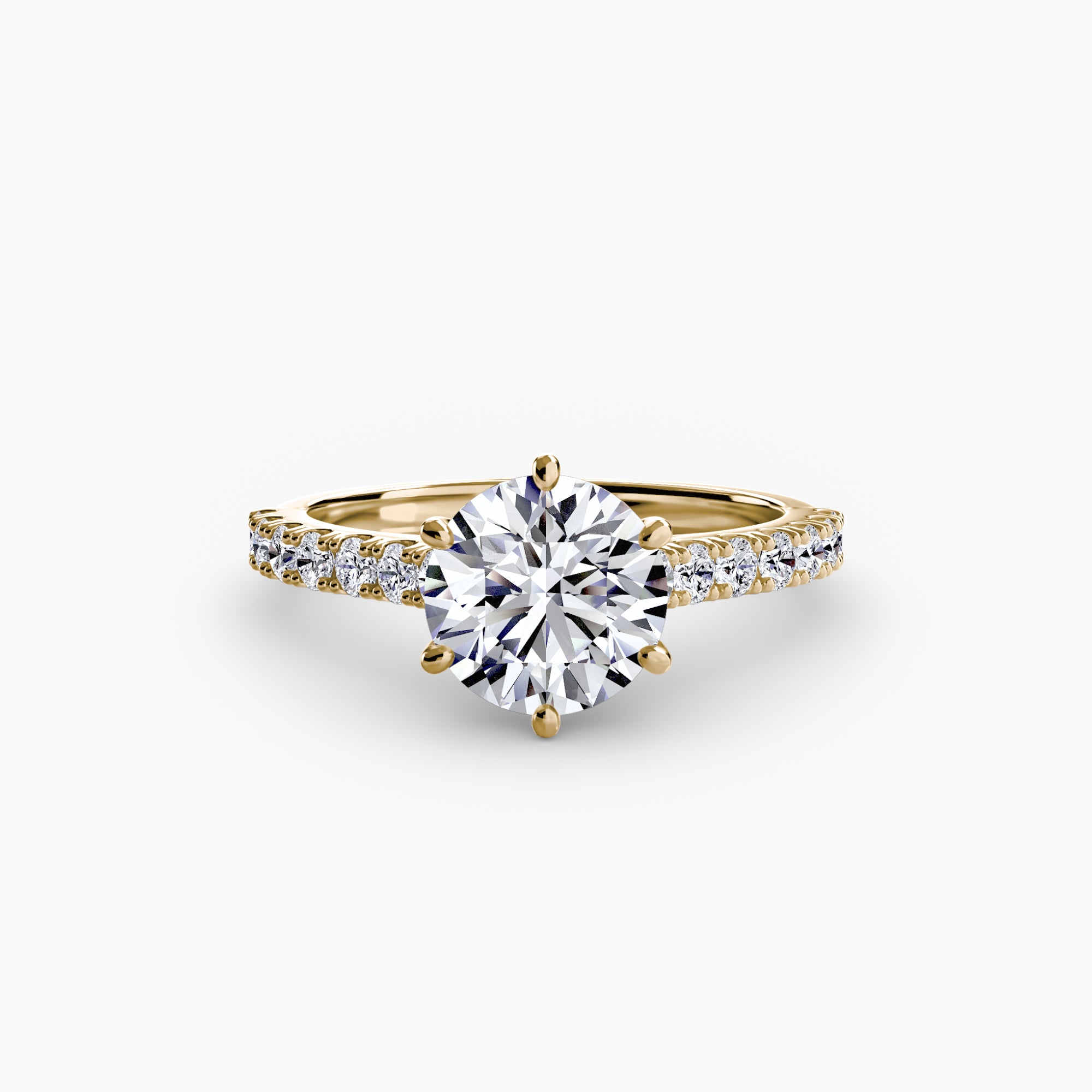 Caterina Solitaire Diamond Ring with Side Stones
