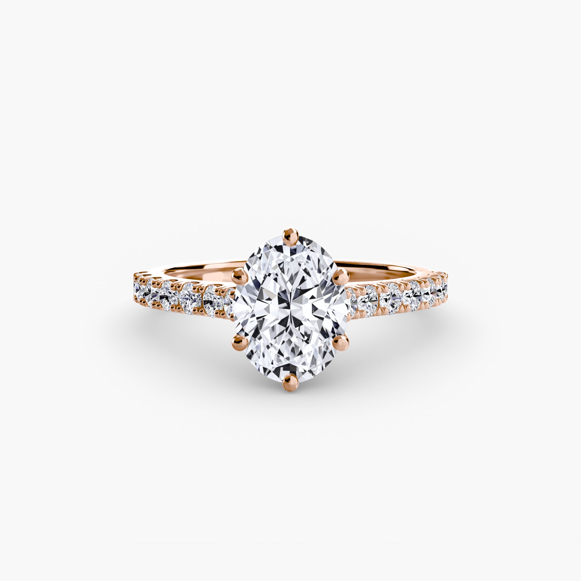 Caterina Solitaire Diamond Ring with Side Stones