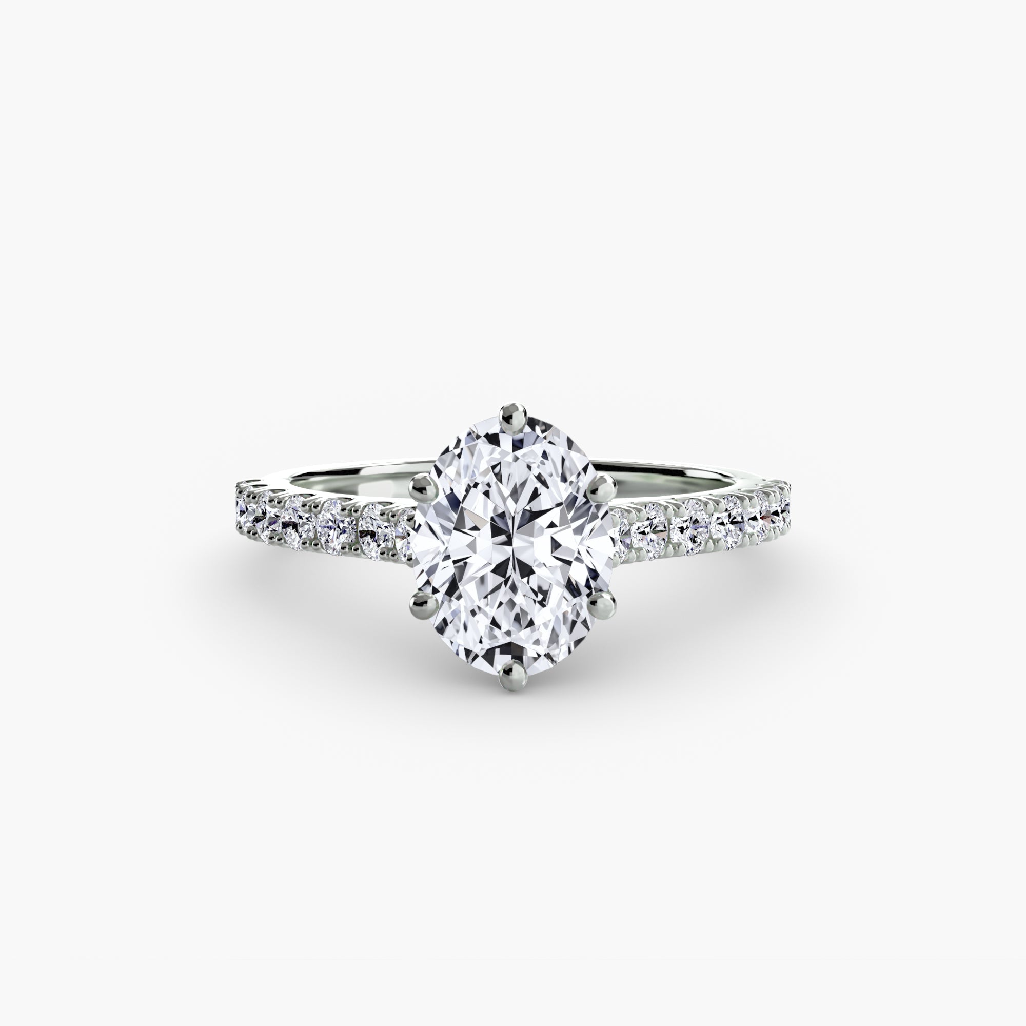 Caterina Solitaire Diamond Ring with Side Stones