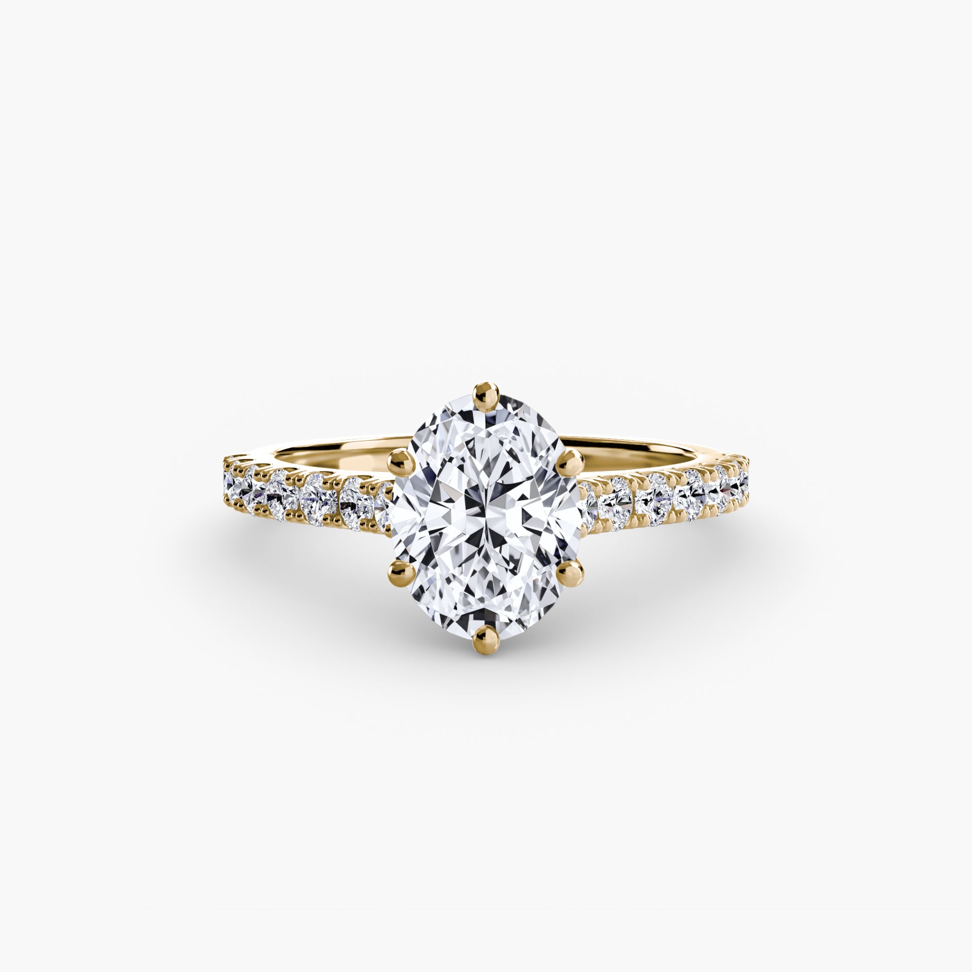Caterina Solitaire Diamond Ring with Side Stones