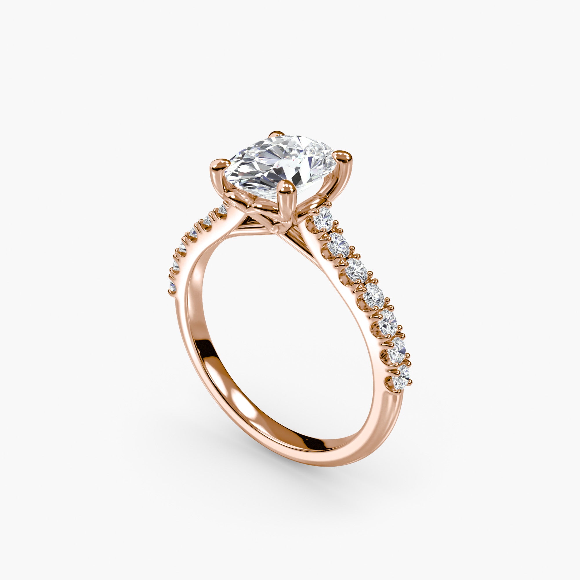 Adelina Solitaire Diamond Ring with Side Stones