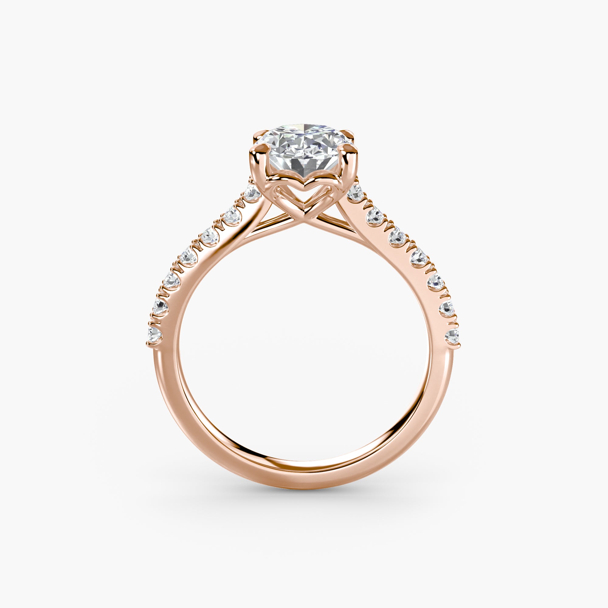 Adelina Solitaire Diamond Ring with Side Stones