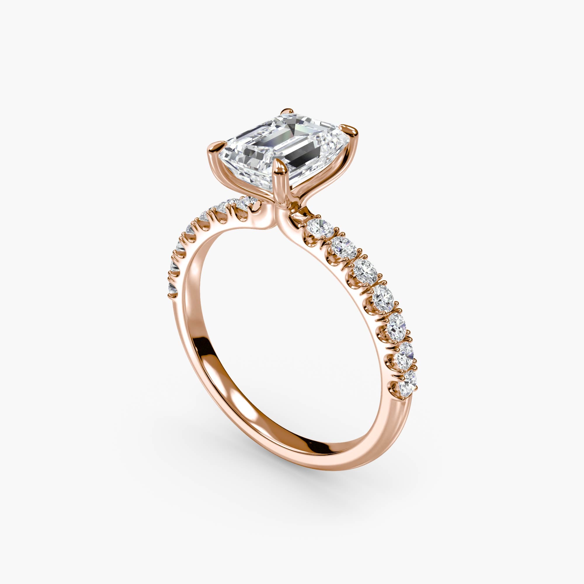 Emilia Solitaire Diamond Ring with Side Stones