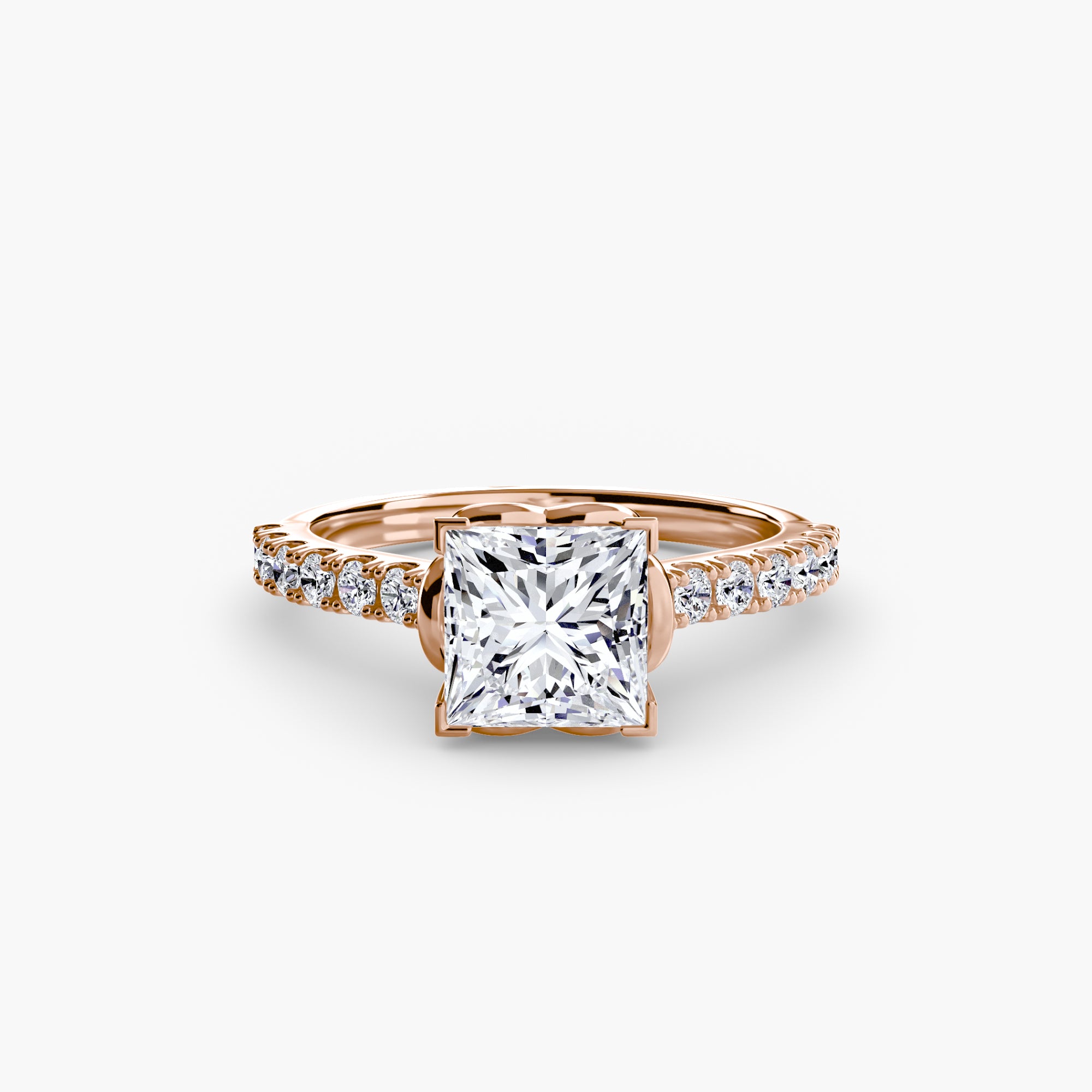 Adelina Solitaire Diamond Ring with Side Stones