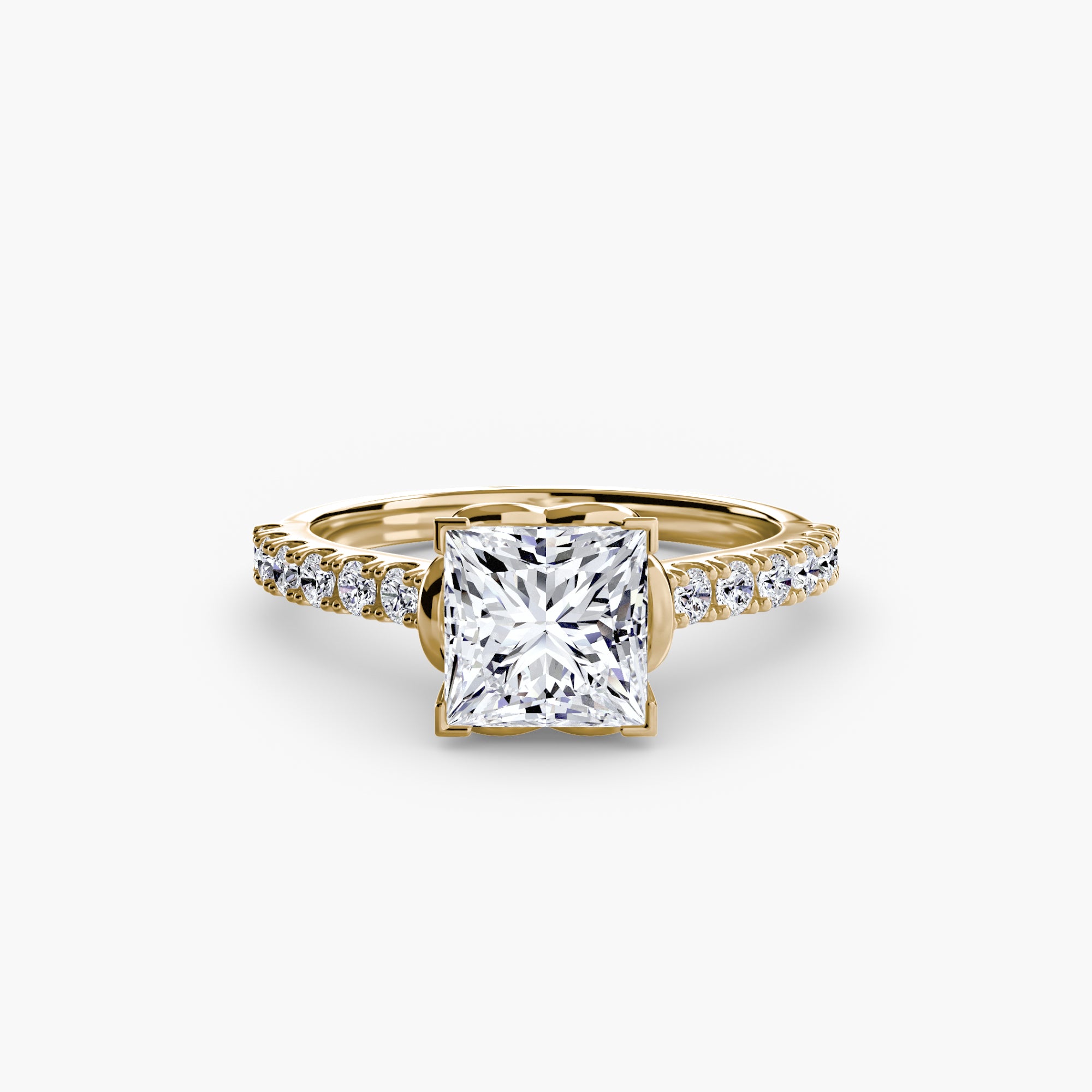Adelina Solitaire Diamond Ring with Side Stones