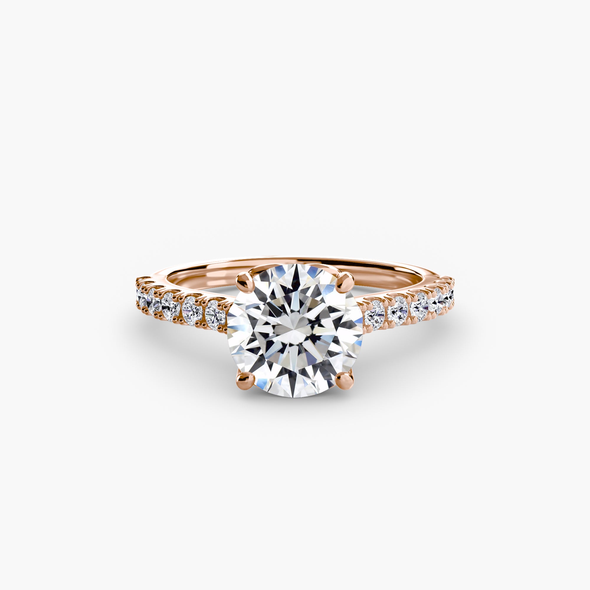 Adelina Solitaire Diamond Ring with Side Stones