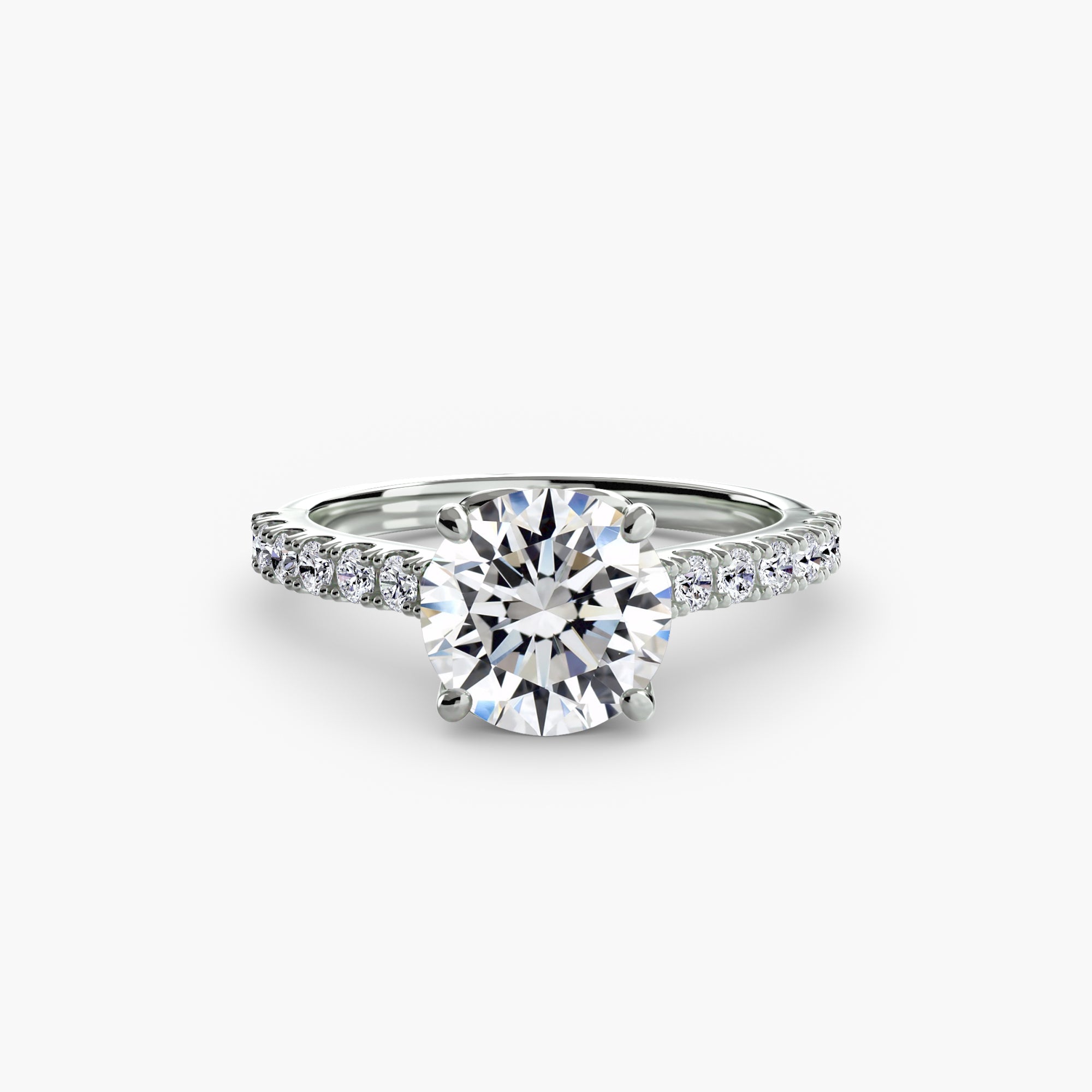 Adelina Solitaire Diamond Ring with Side Stones