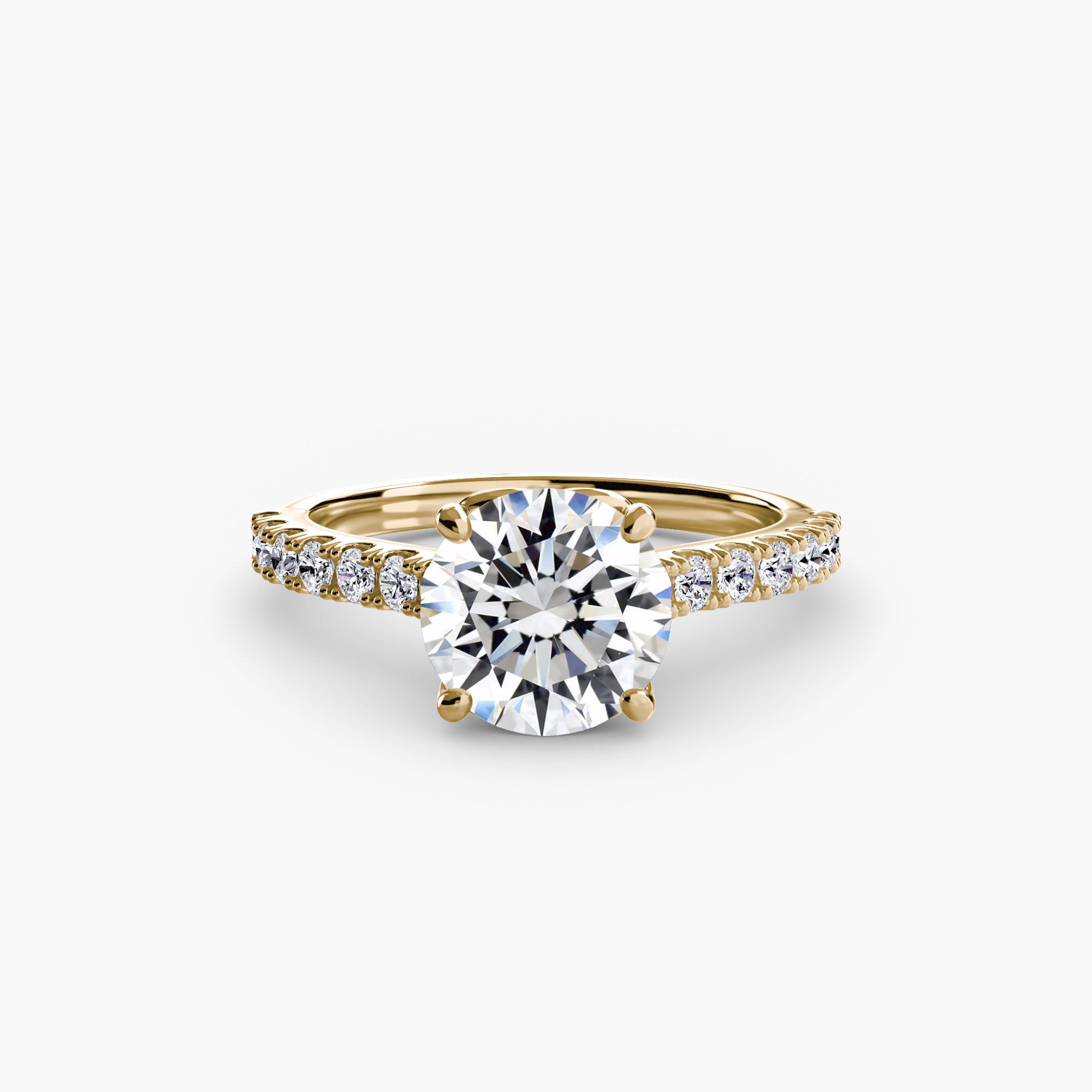 Adelina Solitaire Diamond Ring with Side Stones