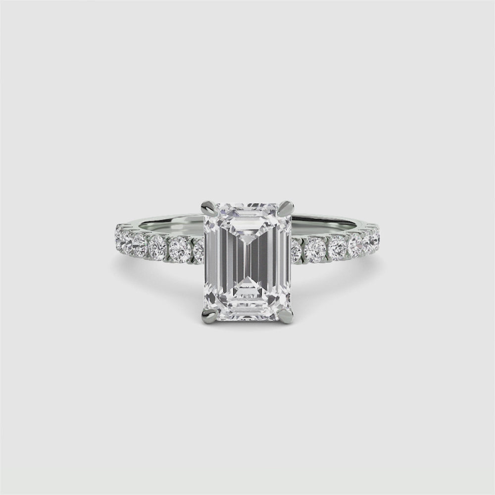 Emilia Solitaire Diamond Ring with Side Stones