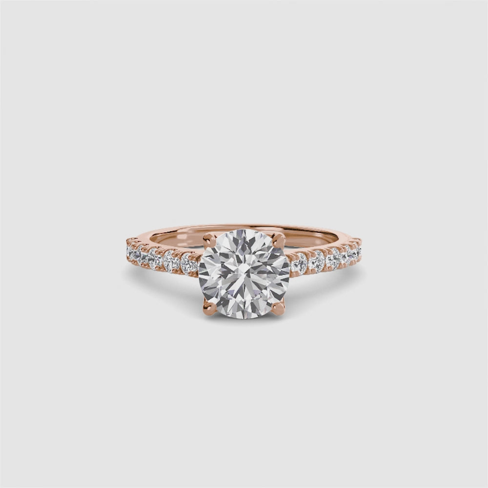 Gabriella Solitaire Diamond Ring with Side Stones