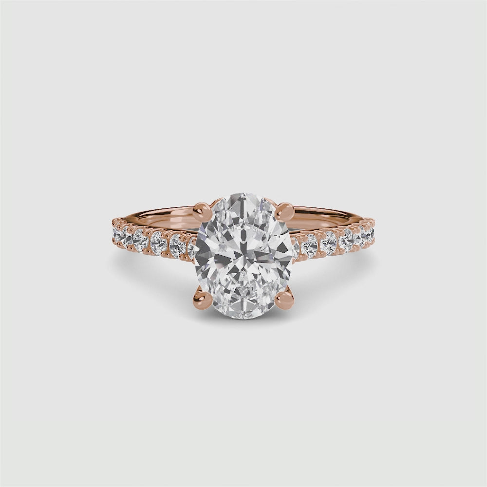 Adelina Solitaire Diamond Ring with Side Stones