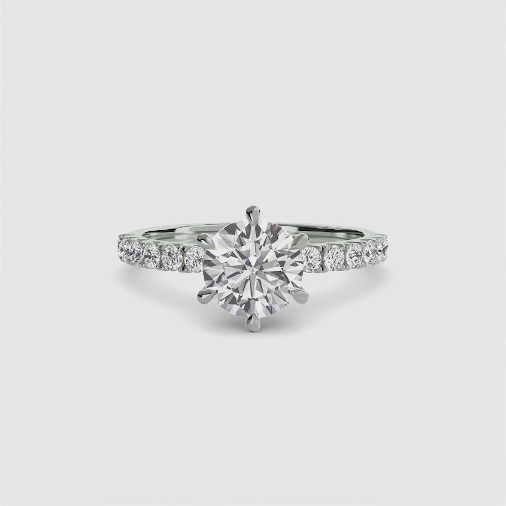 Bianca Solitaire Diamond Ring with Side Stones