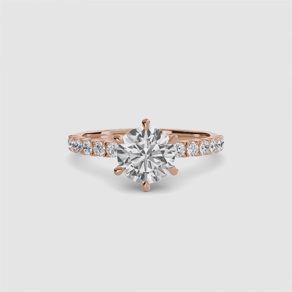 Bianca Solitaire Diamond Ring with Side Stones