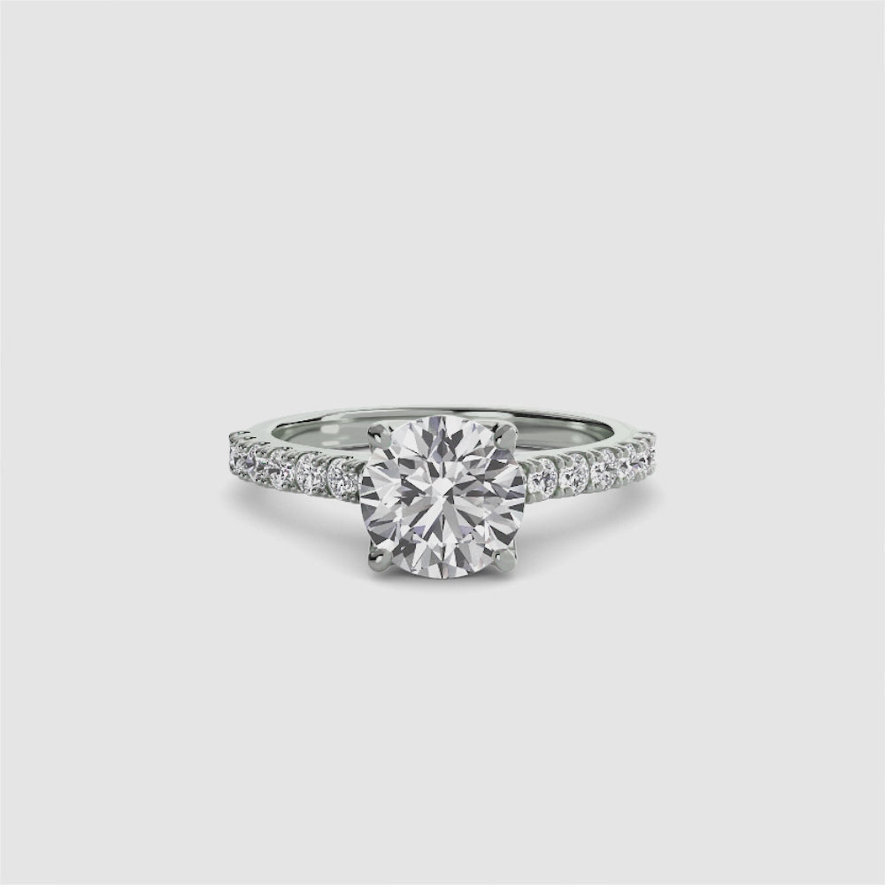 Gabriella Solitaire Diamond Ring with Side Stones