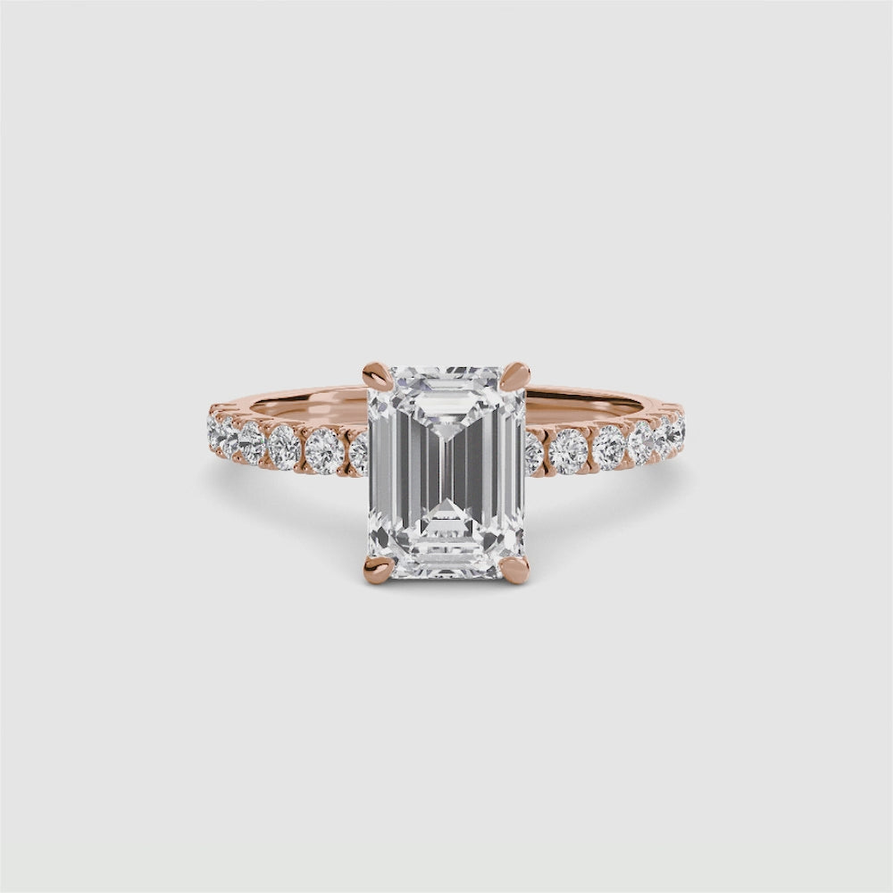 Emilia Solitaire Diamond Ring with Side Stones