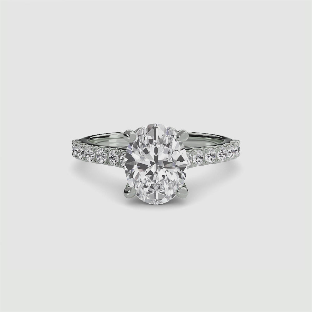 Adelina Solitaire Diamond Ring with Side Stones