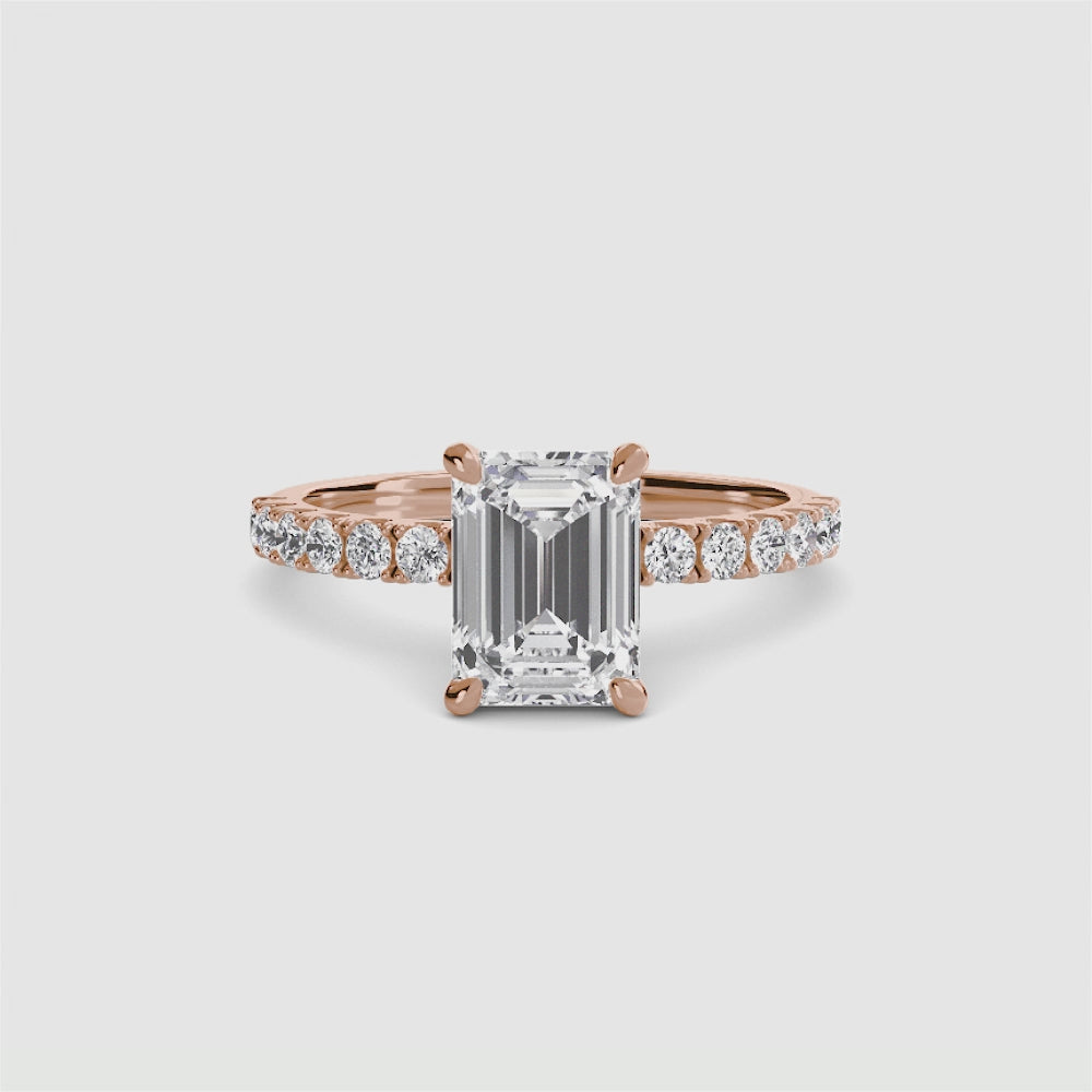 Jacqueline Solitaire Diamond Ring with Side Stones