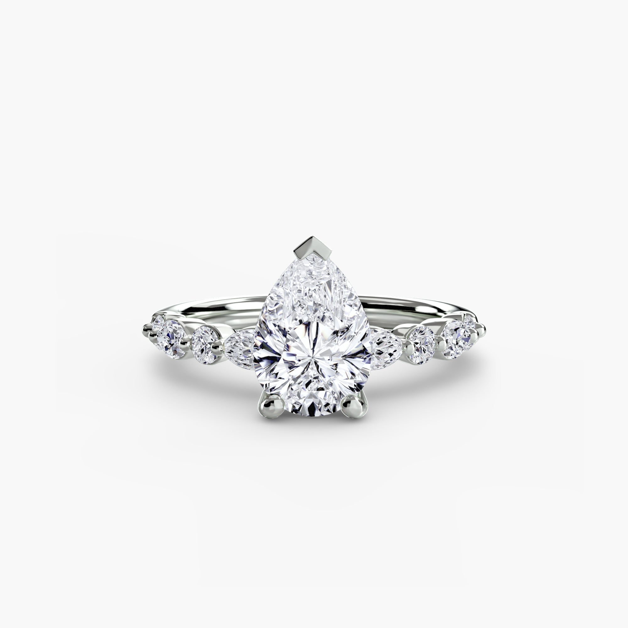 Single Stone with Diamond Set Band