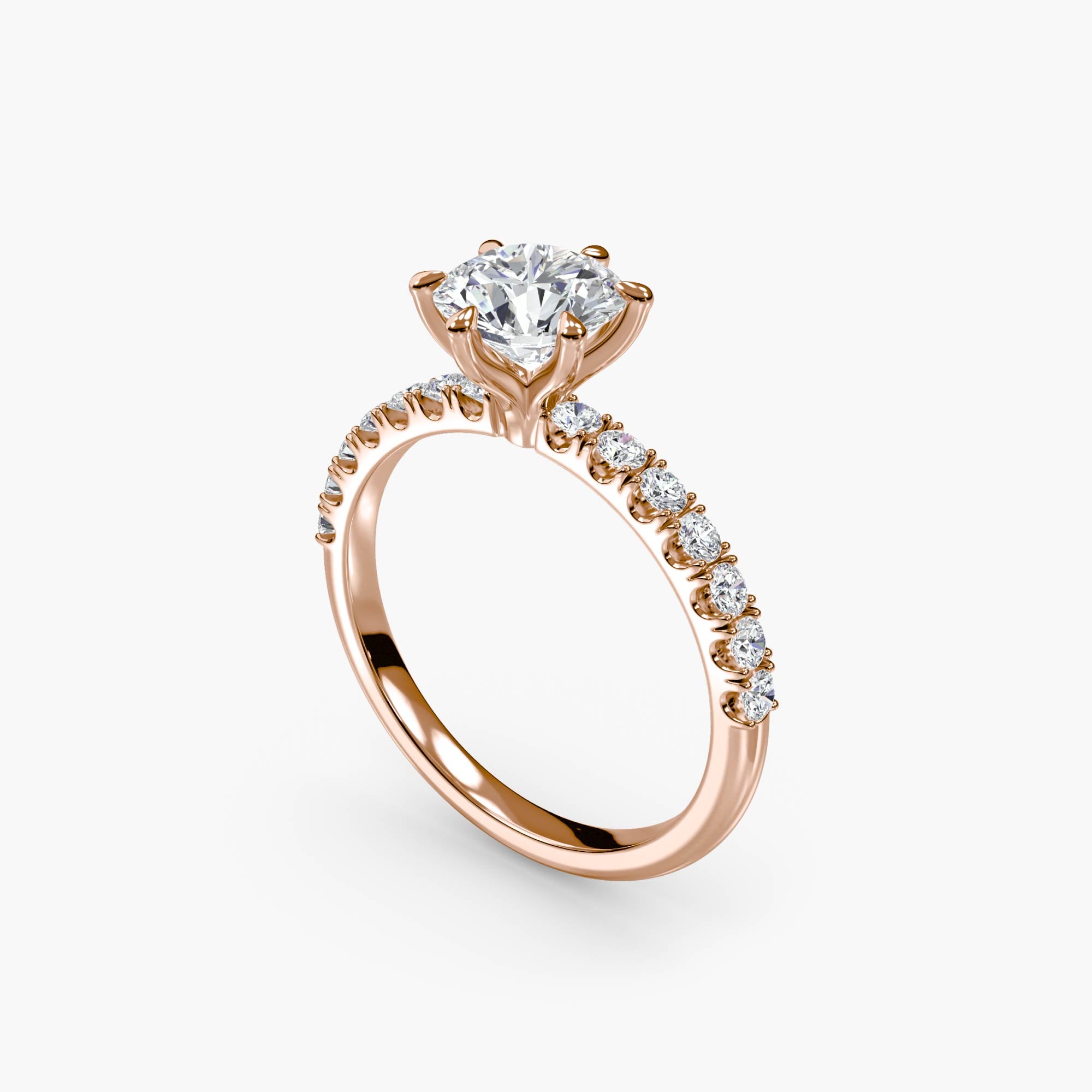 Bianca Solitaire Diamond Ring with Side Stones
