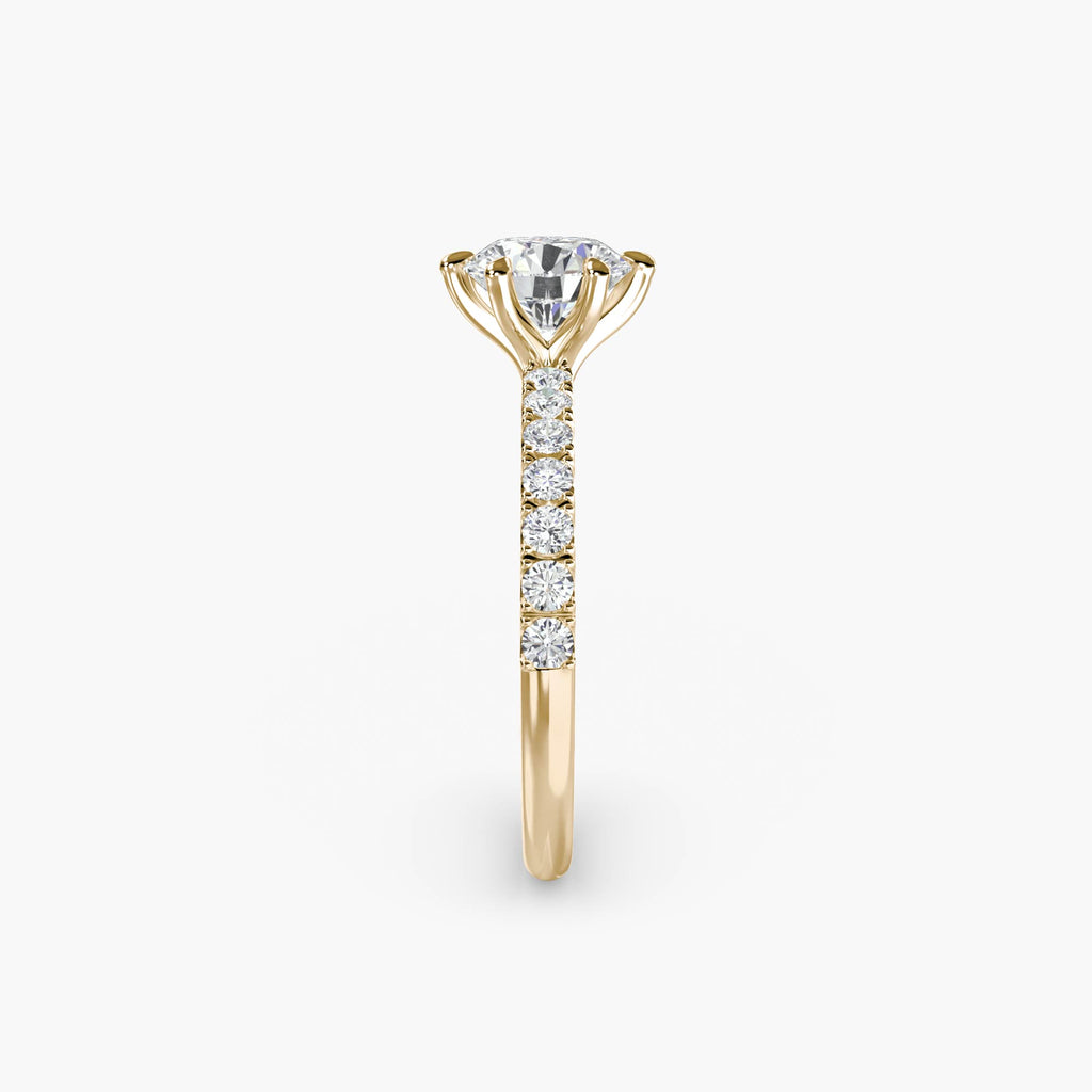 Bianca Solitaire Diamond Ring with Side Stones