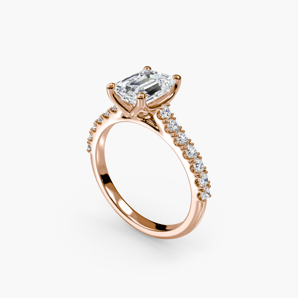 Gabriella Solitaire Diamond Ring with Side Stones