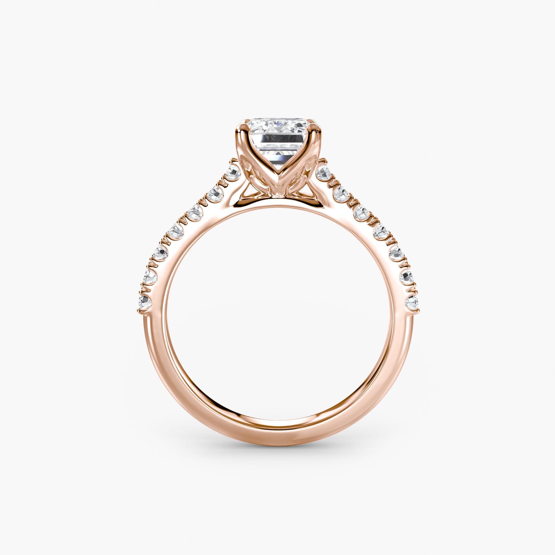 Gabriella Solitaire Diamond Ring with Side Stones