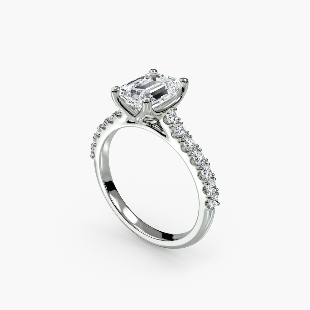 Gabriella Solitaire Diamond Ring with Side Stones