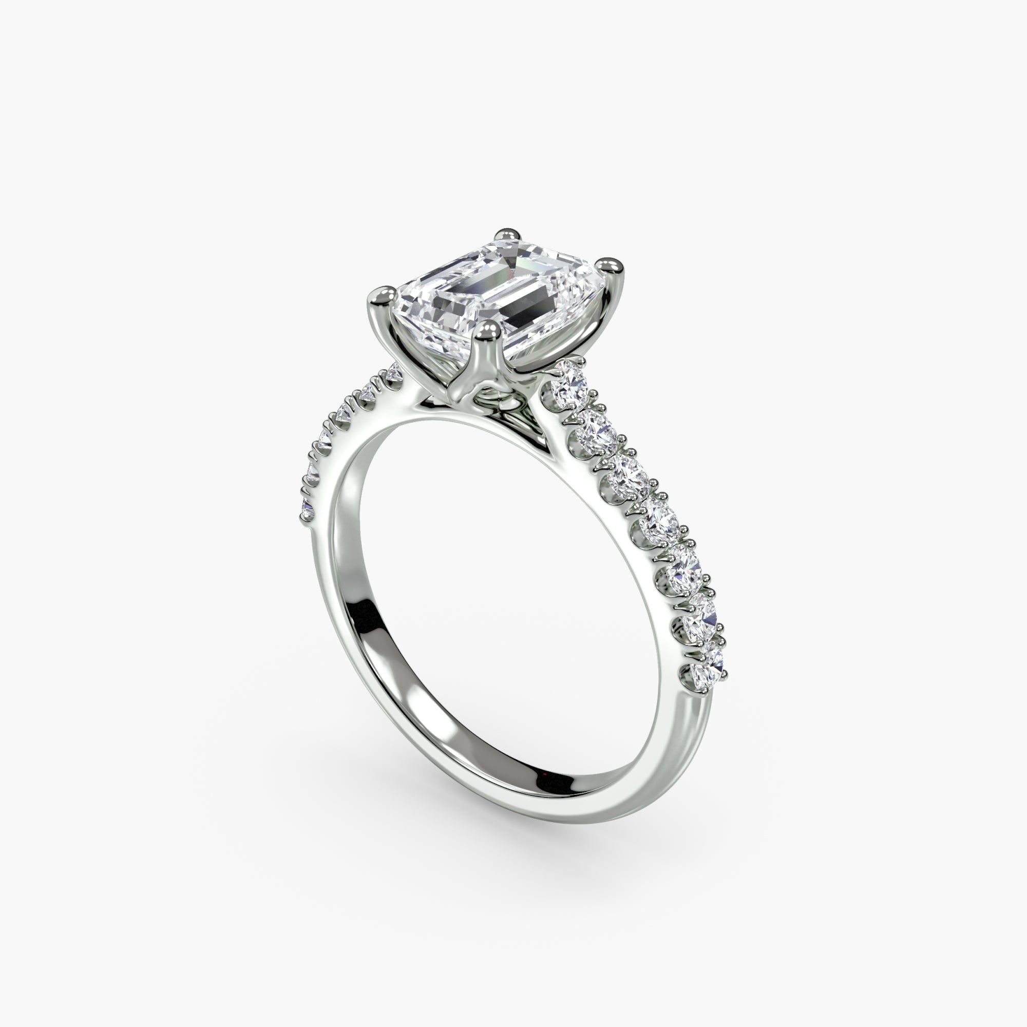 Gabriella Solitaire Diamond Ring with Side Stones