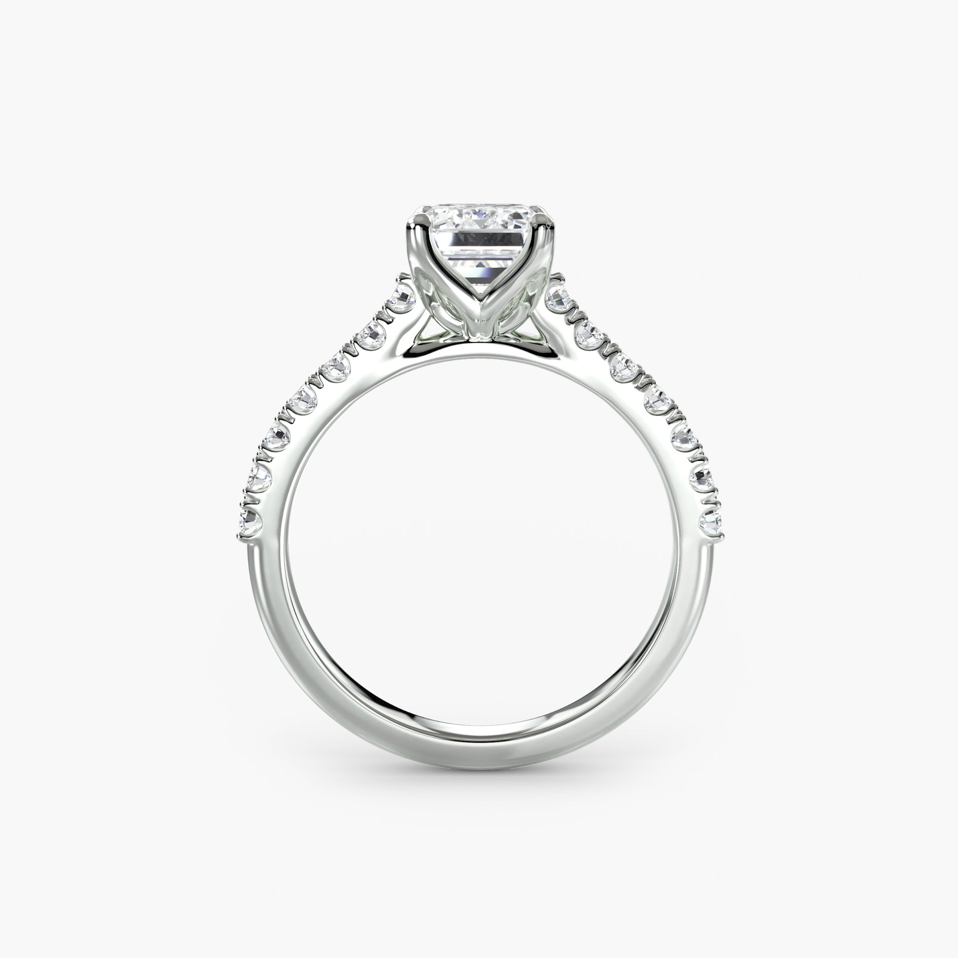 Gabriella Solitaire Diamond Ring with Side Stones