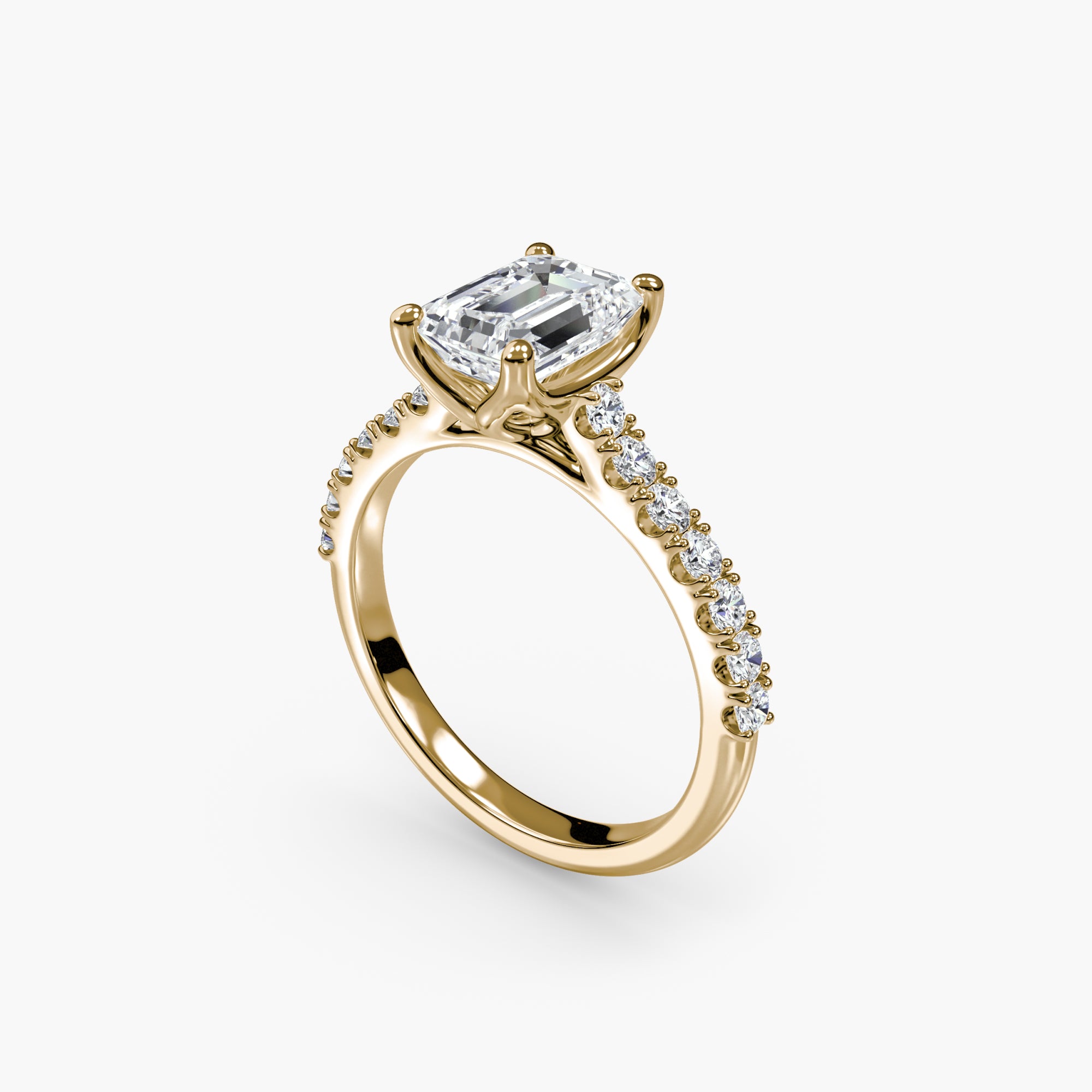 Gabriella Solitaire Diamond Ring with Side Stones