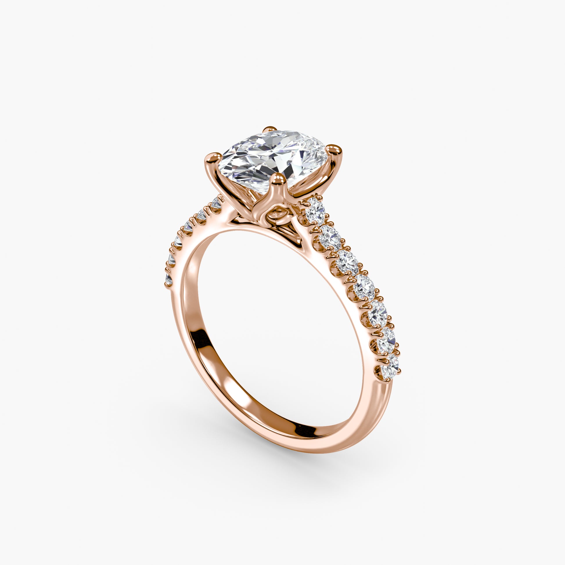 Gabriella Solitaire Diamond Ring with Side Stones