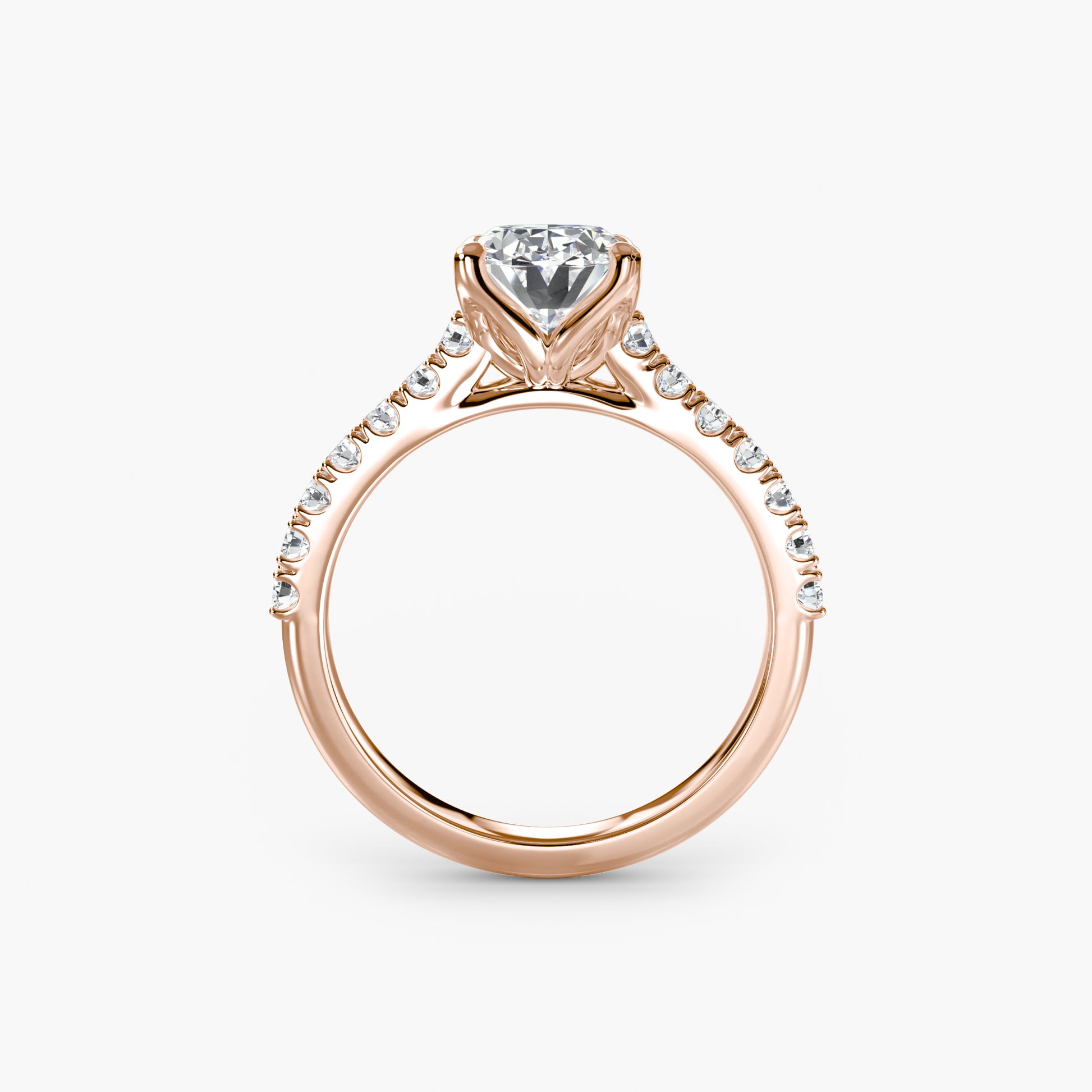 Gabriella Solitaire Diamond Ring with Side Stones