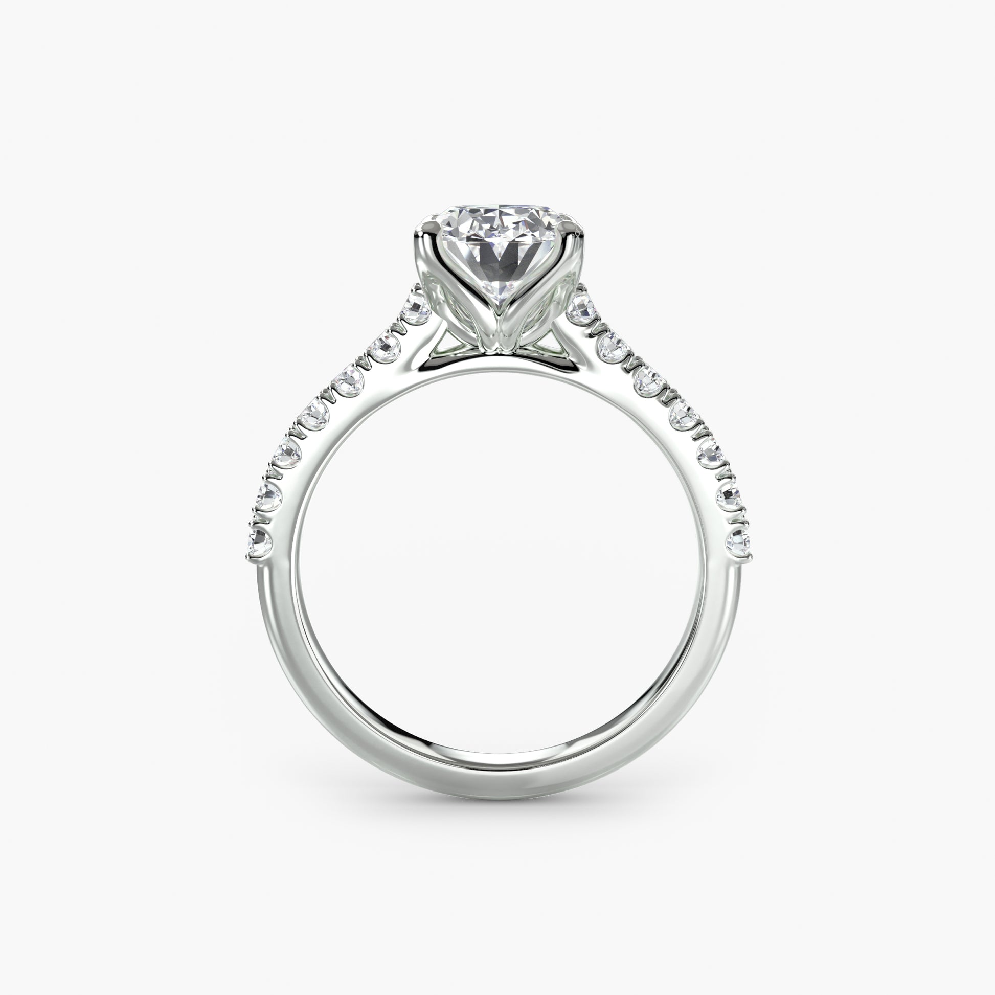 Gabriella Solitaire Diamond Ring with Side Stones