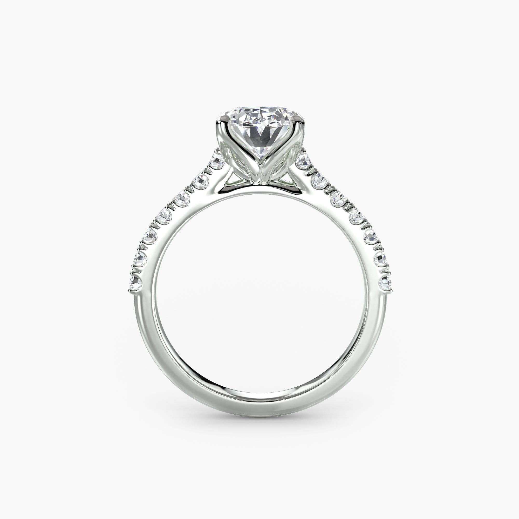 Gabriella Solitaire Diamond Ring with Side Stones