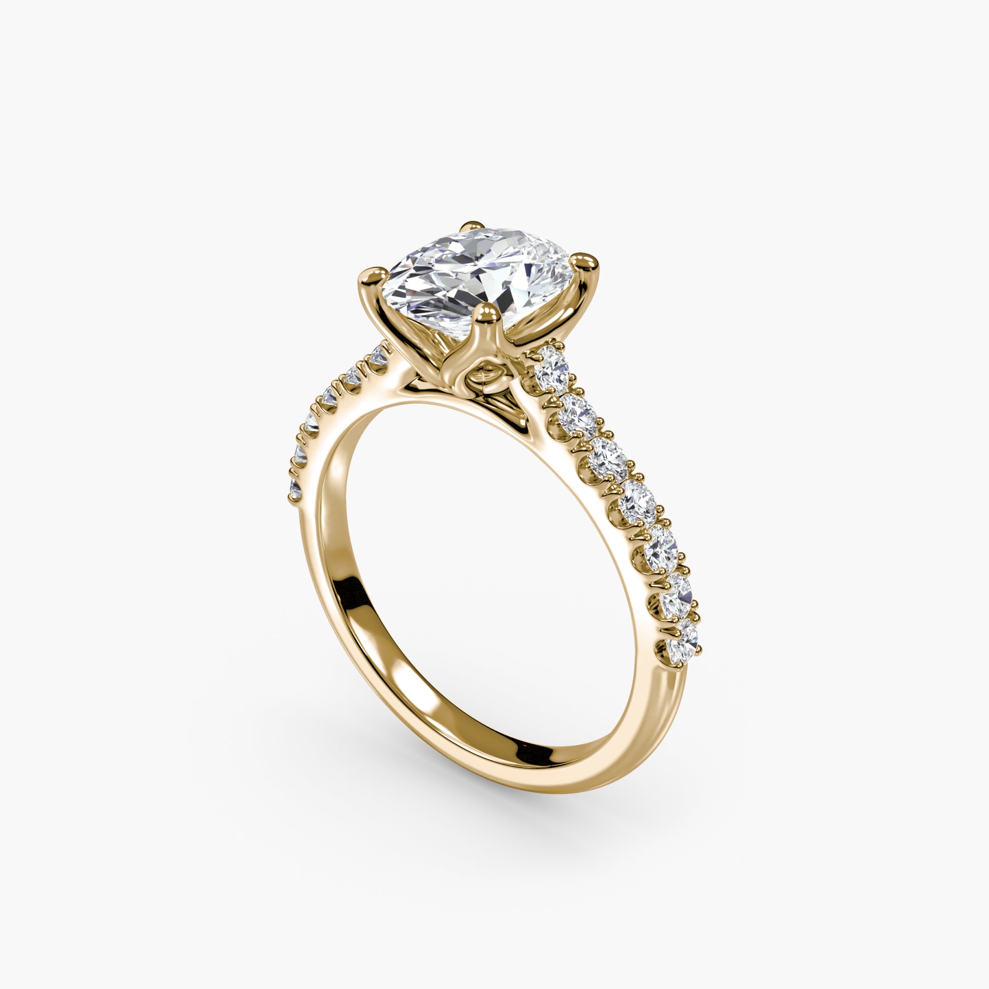Gabriella Solitaire Diamond Ring with Side Stones