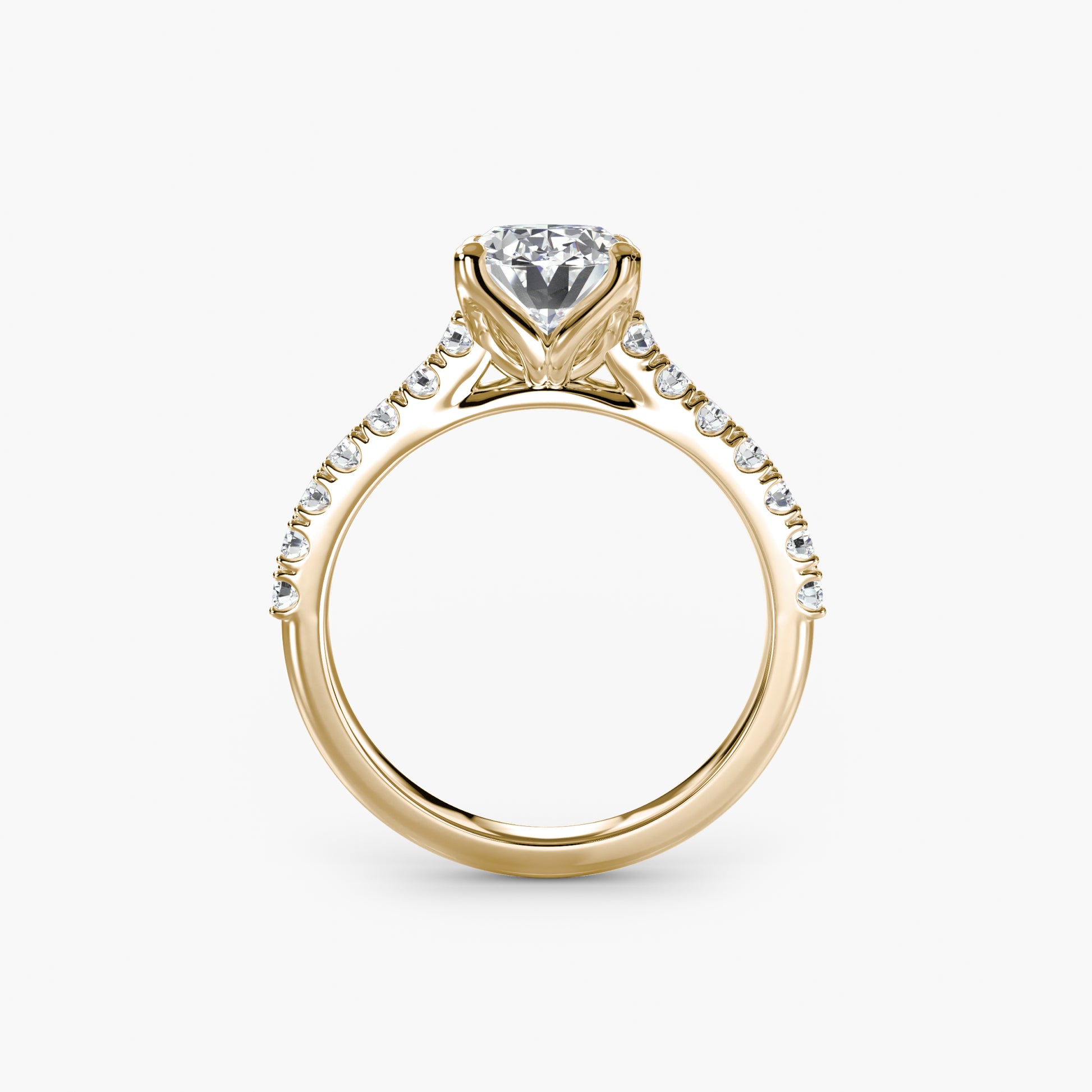 Gabriella Solitaire Diamond Ring with Side Stones