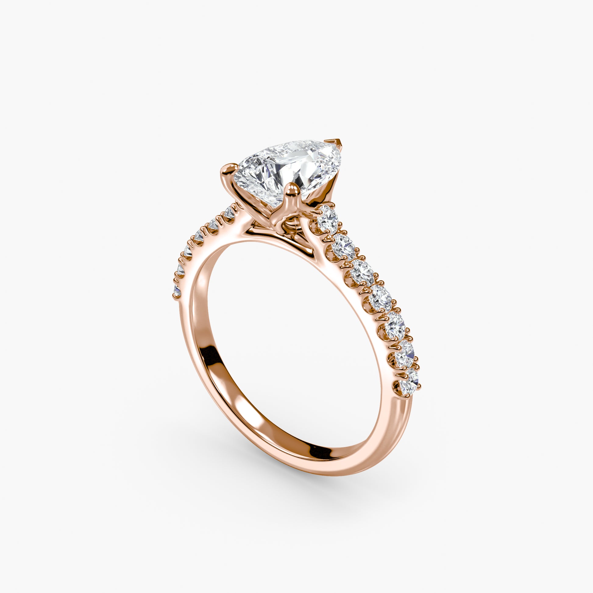 Gabriella Solitaire Diamond Ring with Side Stones
