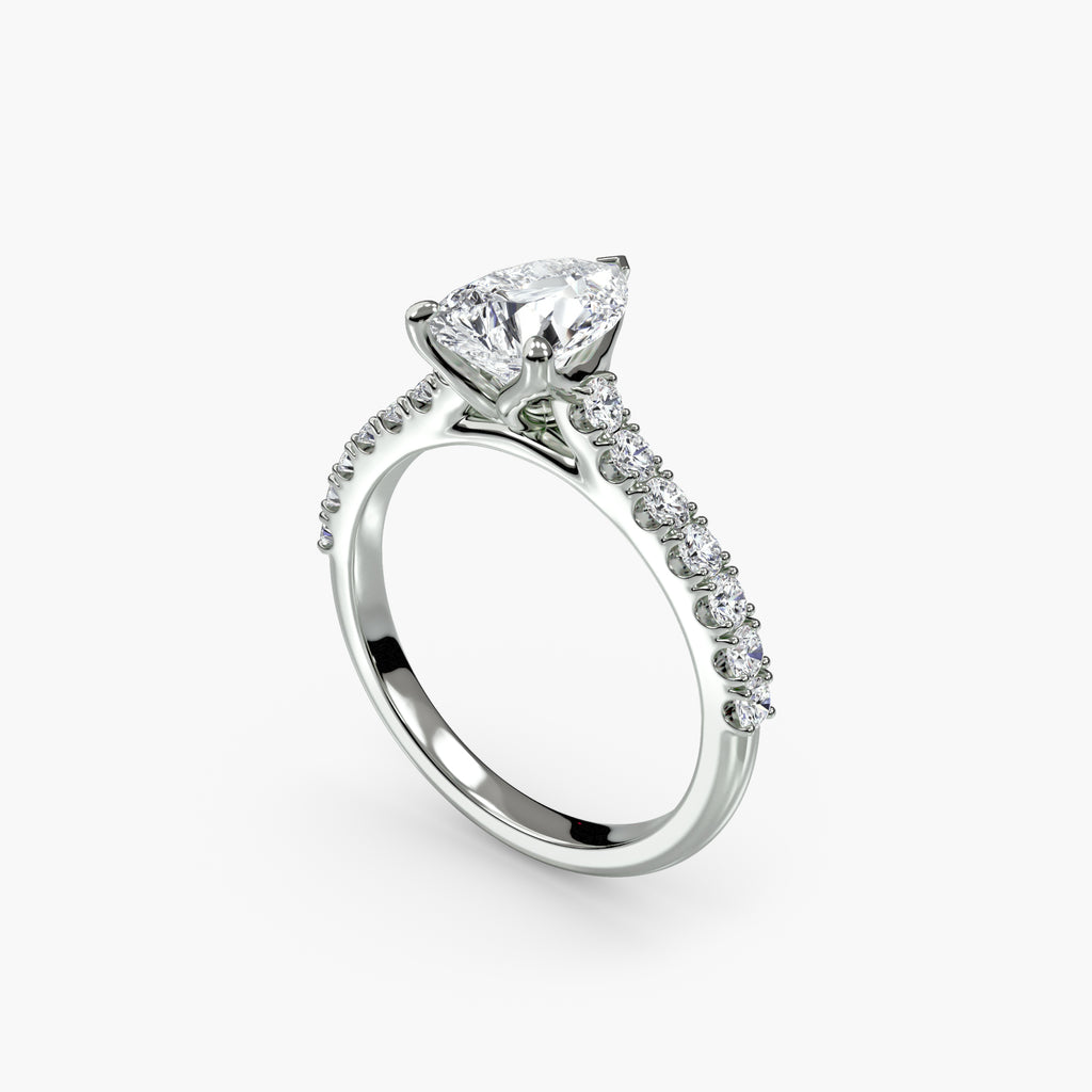 Gabriella Solitaire Diamond Ring with Side Stones