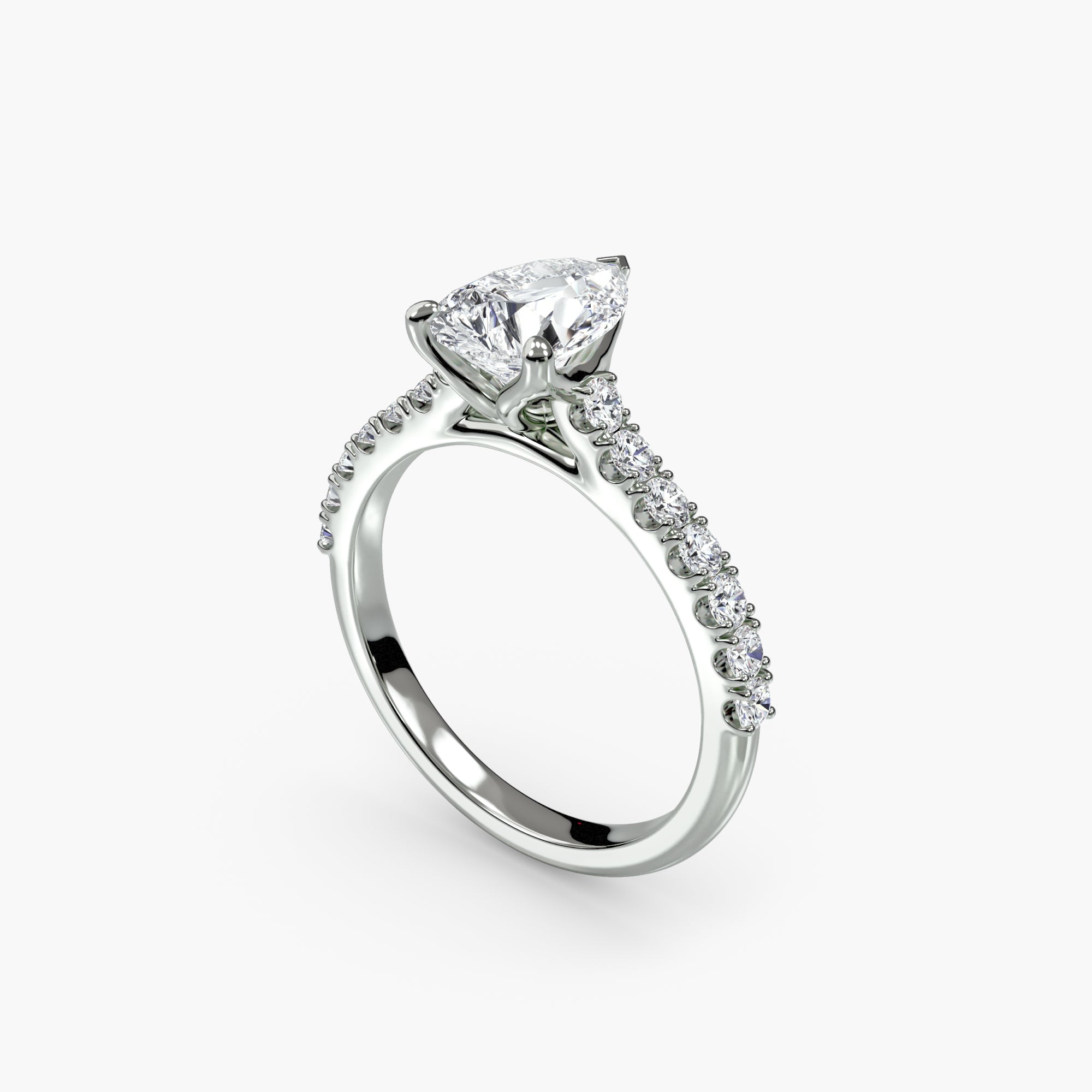 Gabriella Solitaire Diamond Ring with Side Stones
